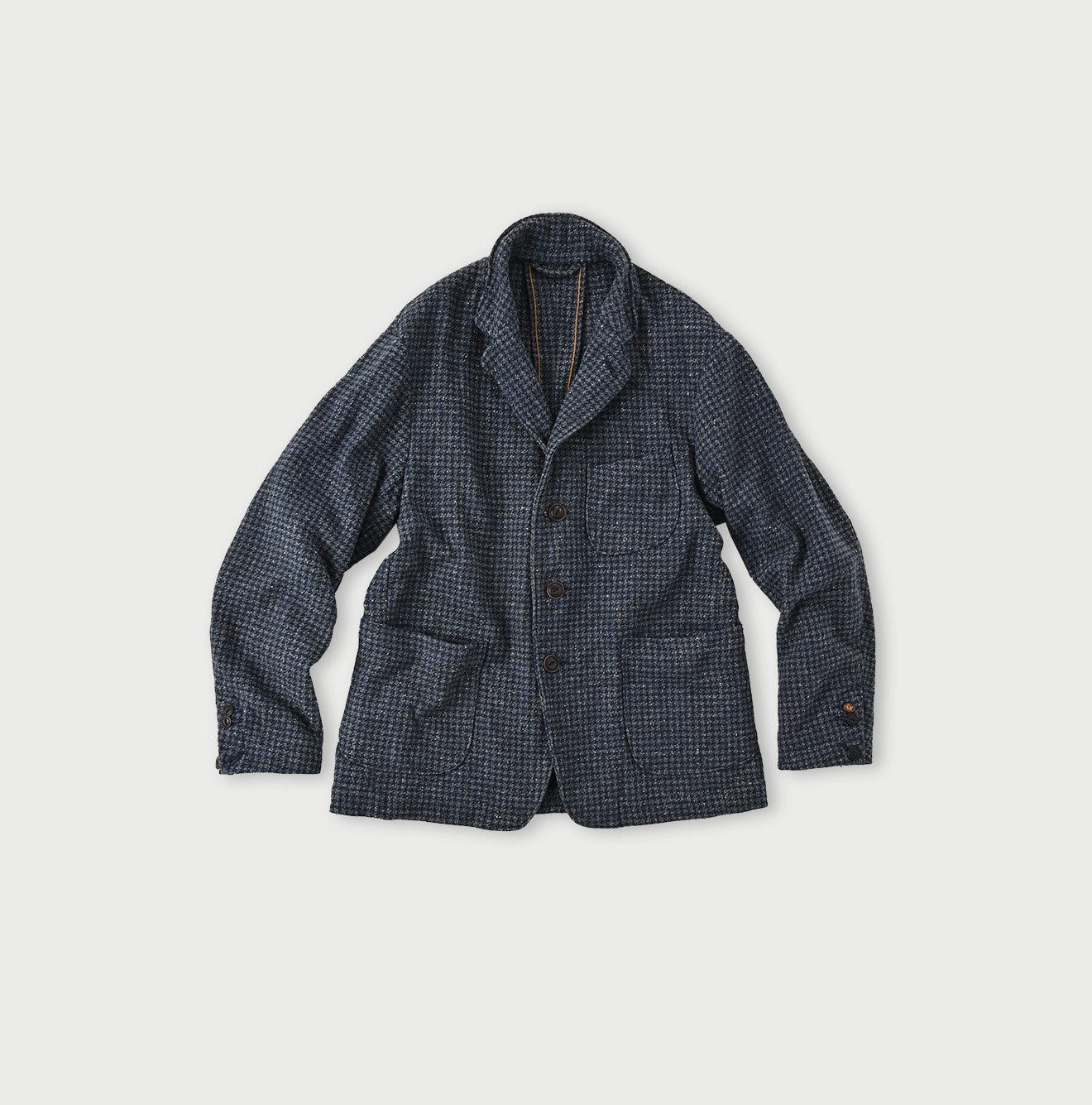 Indigo Cotton Tweed Ranch Jacket Men
