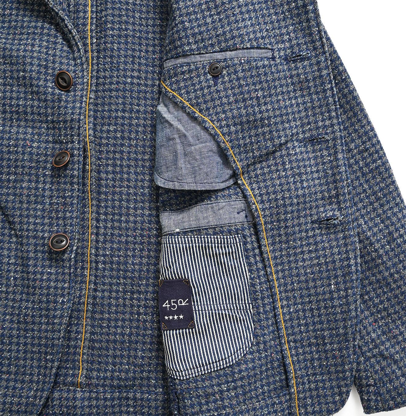 Indigo Cotton Tweed Ranch Jacket Men