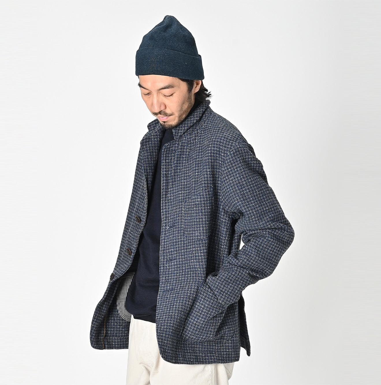 Indigo Cotton Tweed Ranch Jacket Men