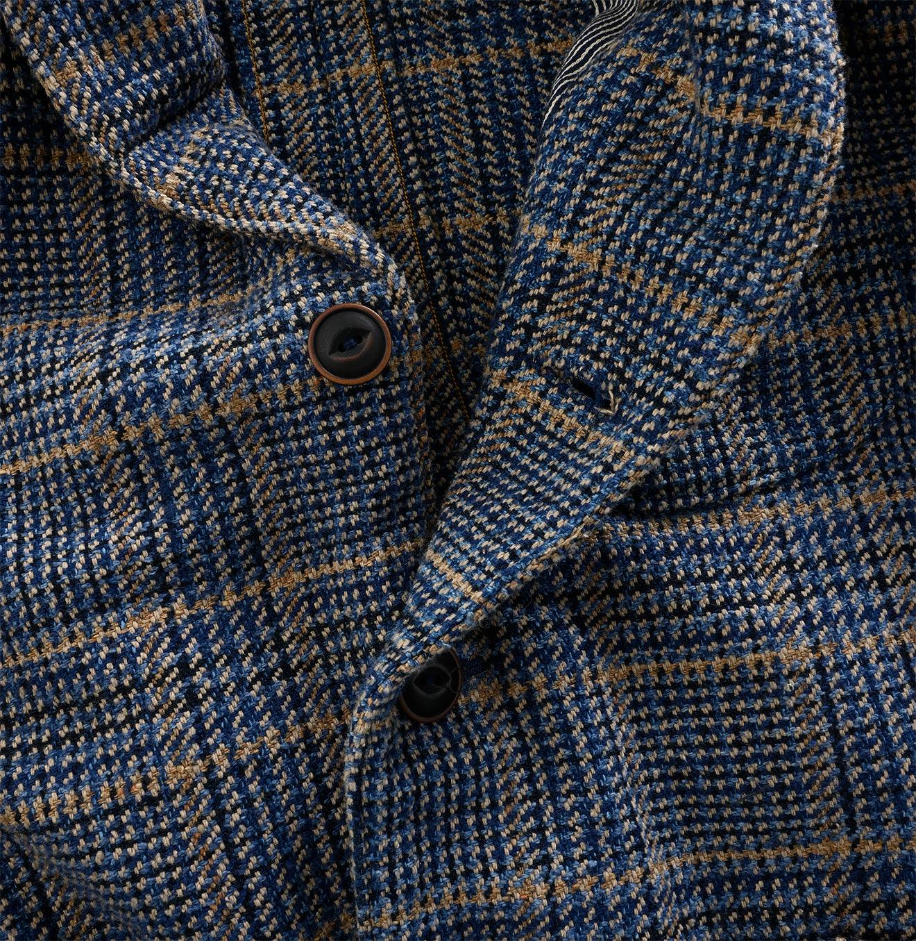 Indigo Cotton Tweed Miyuki Jacket Men