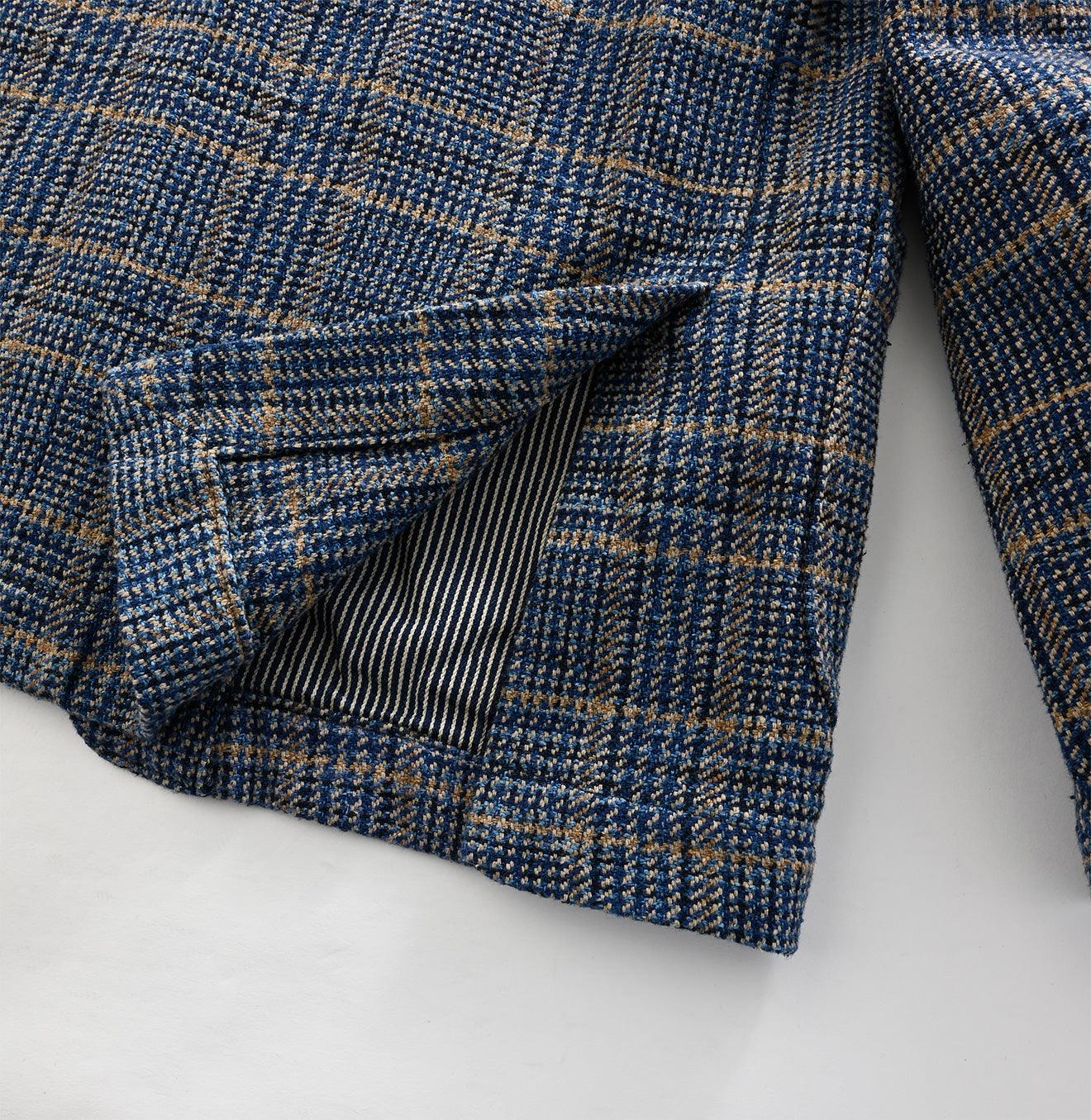 Indigo Cotton Tweed Miyuki Jacket Men