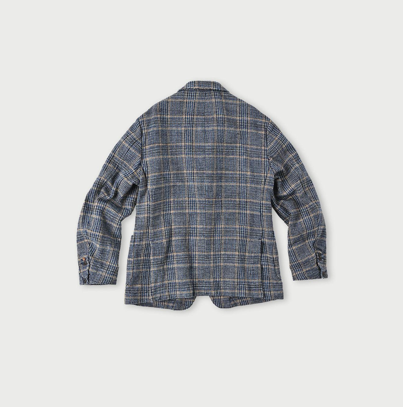 Indigo Cotton Tweed Miyuki Jacket Men