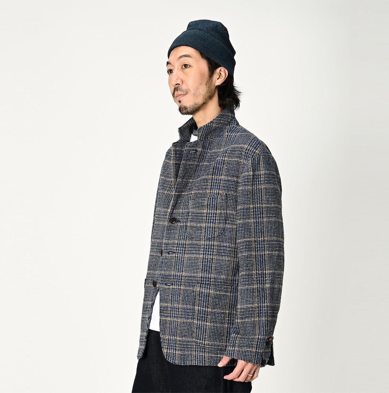 Indigo Cotton Tweed Miyuki Jacket Men