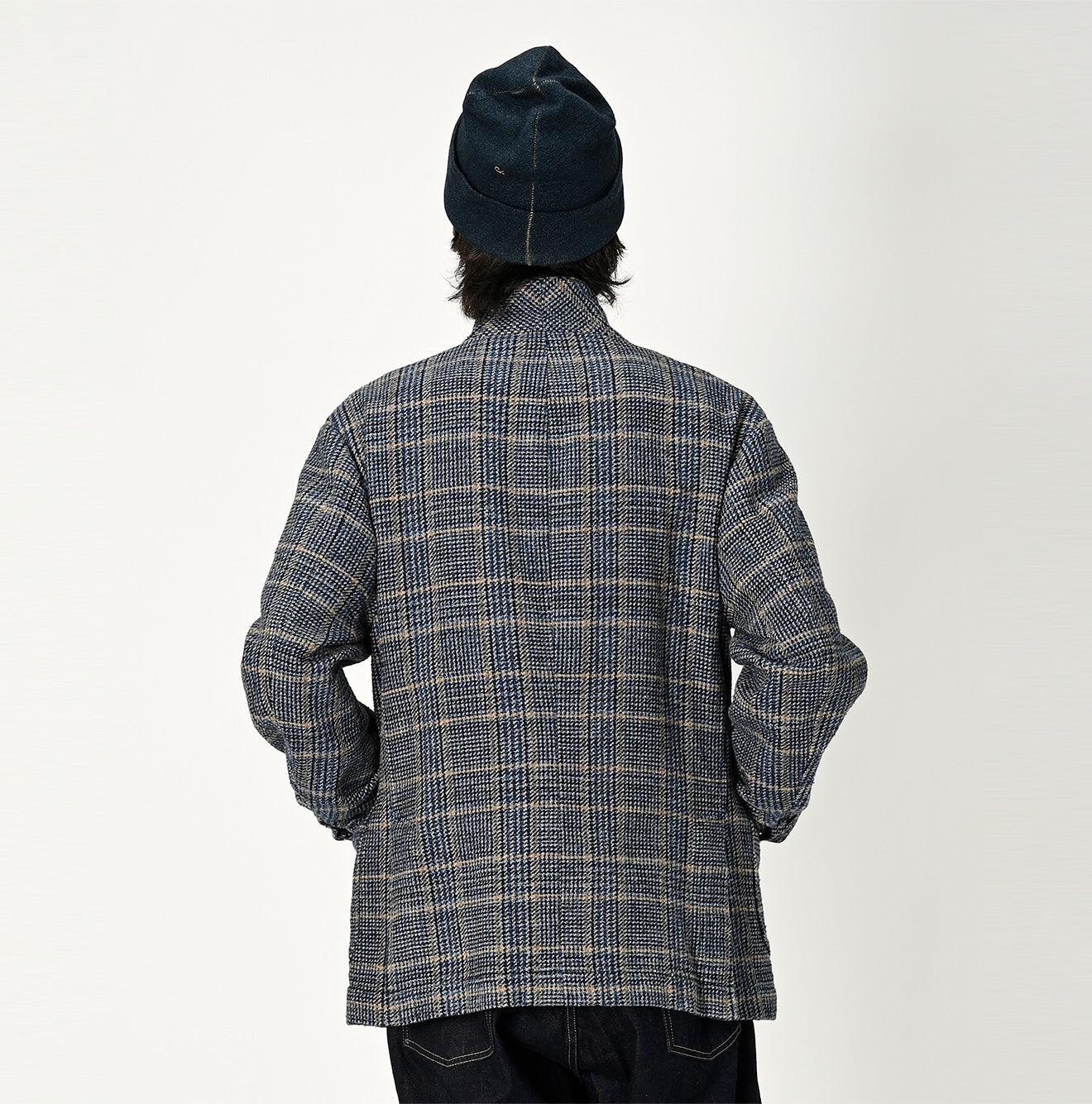 Indigo Cotton Tweed Miyuki Jacket Men