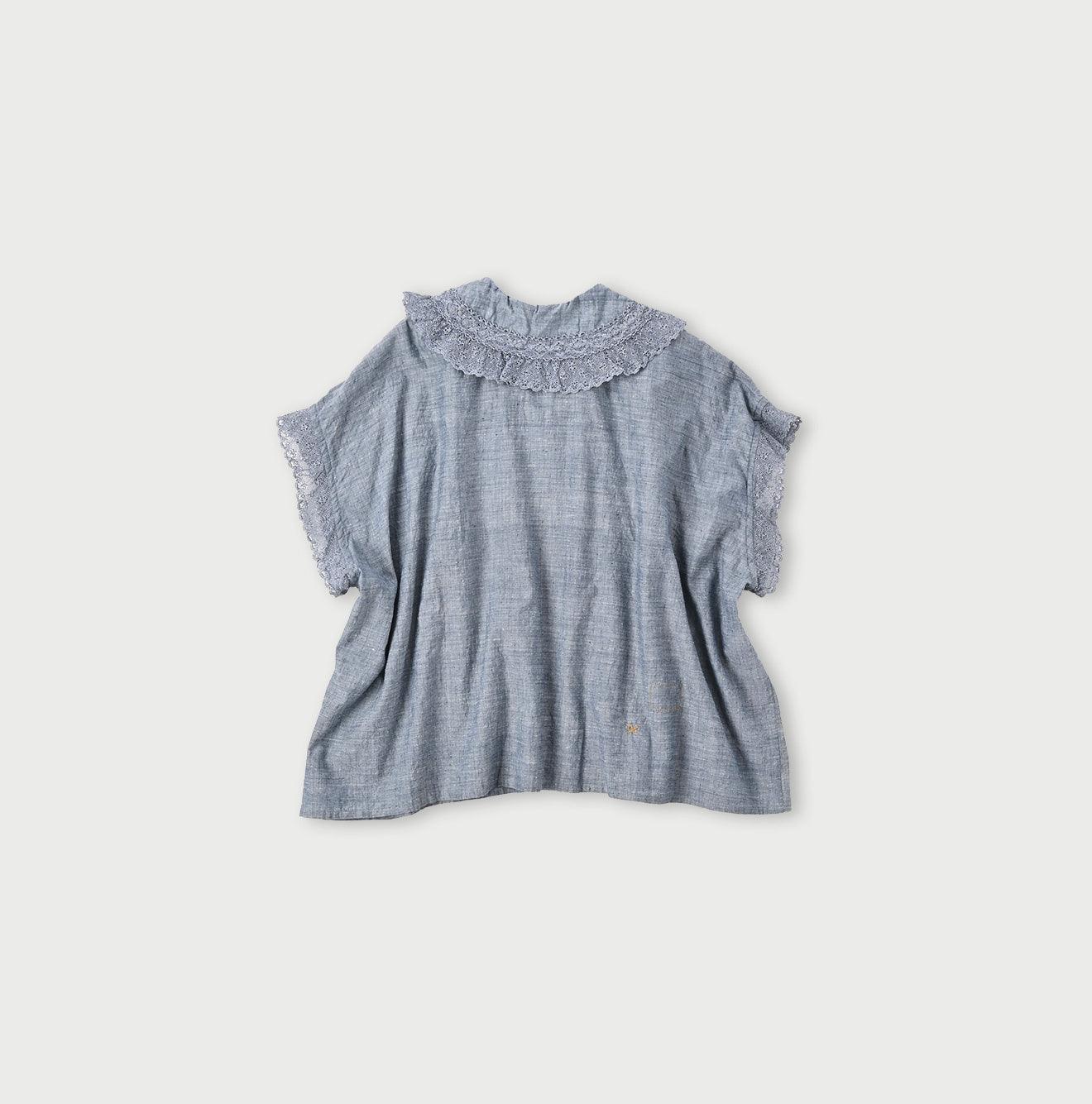 Ai Indigo Khadi Lace Frilled M-shirt