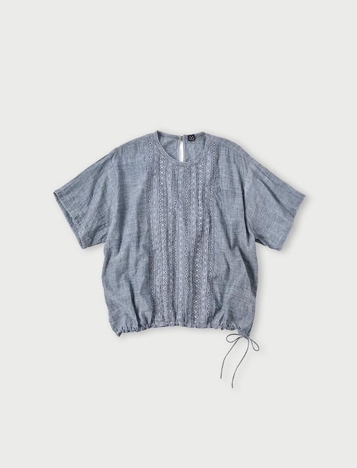 Ai Indigo Khadi Lace de T-shirt