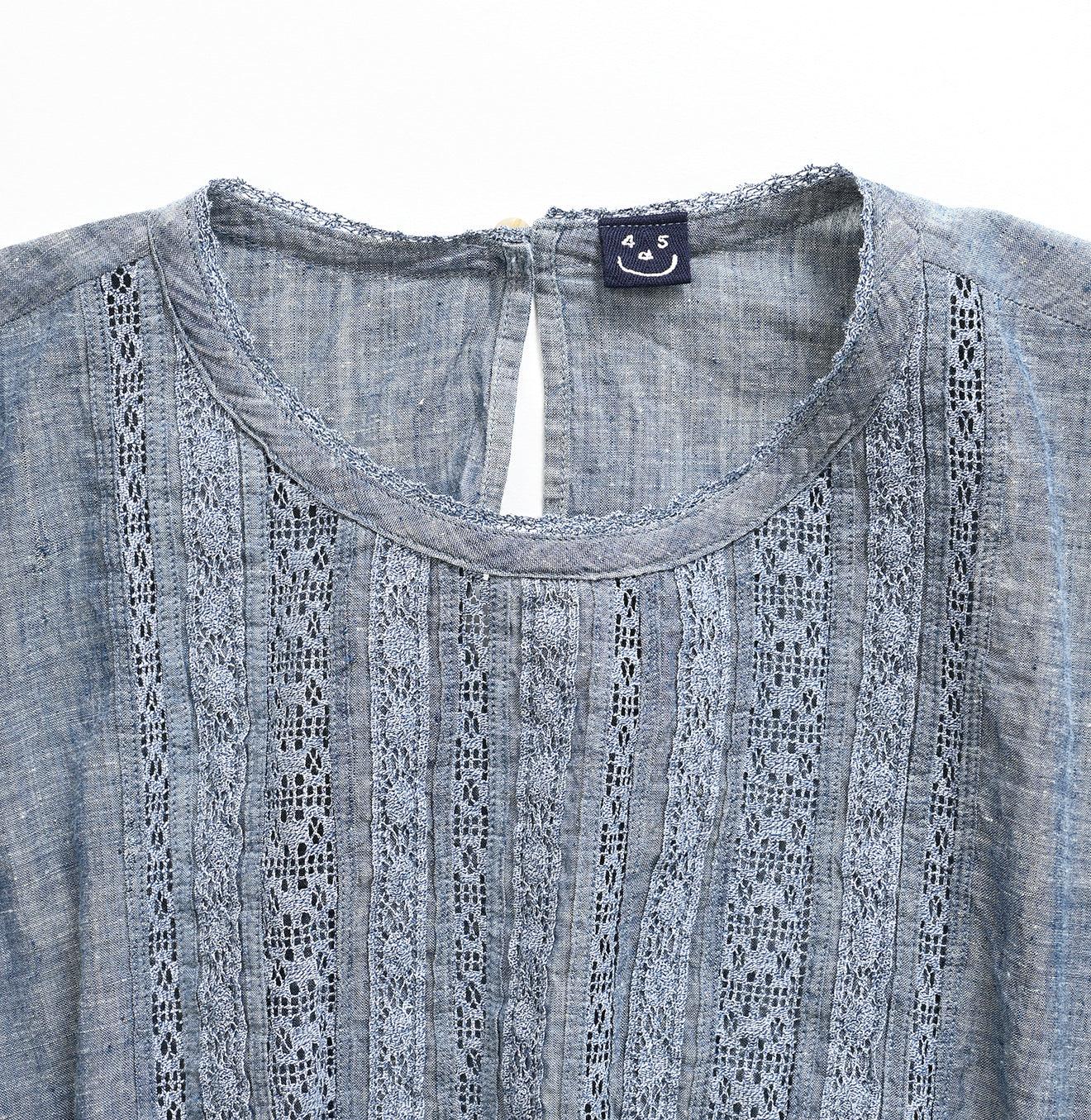 Ai Indigo Khadi Lace de T-shirt