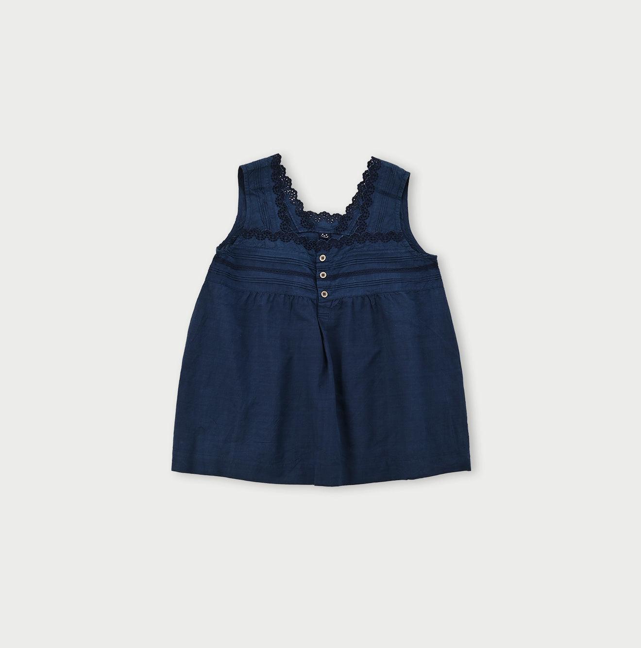 Ai Indigo Khadi Lace de Sleeveless Top
