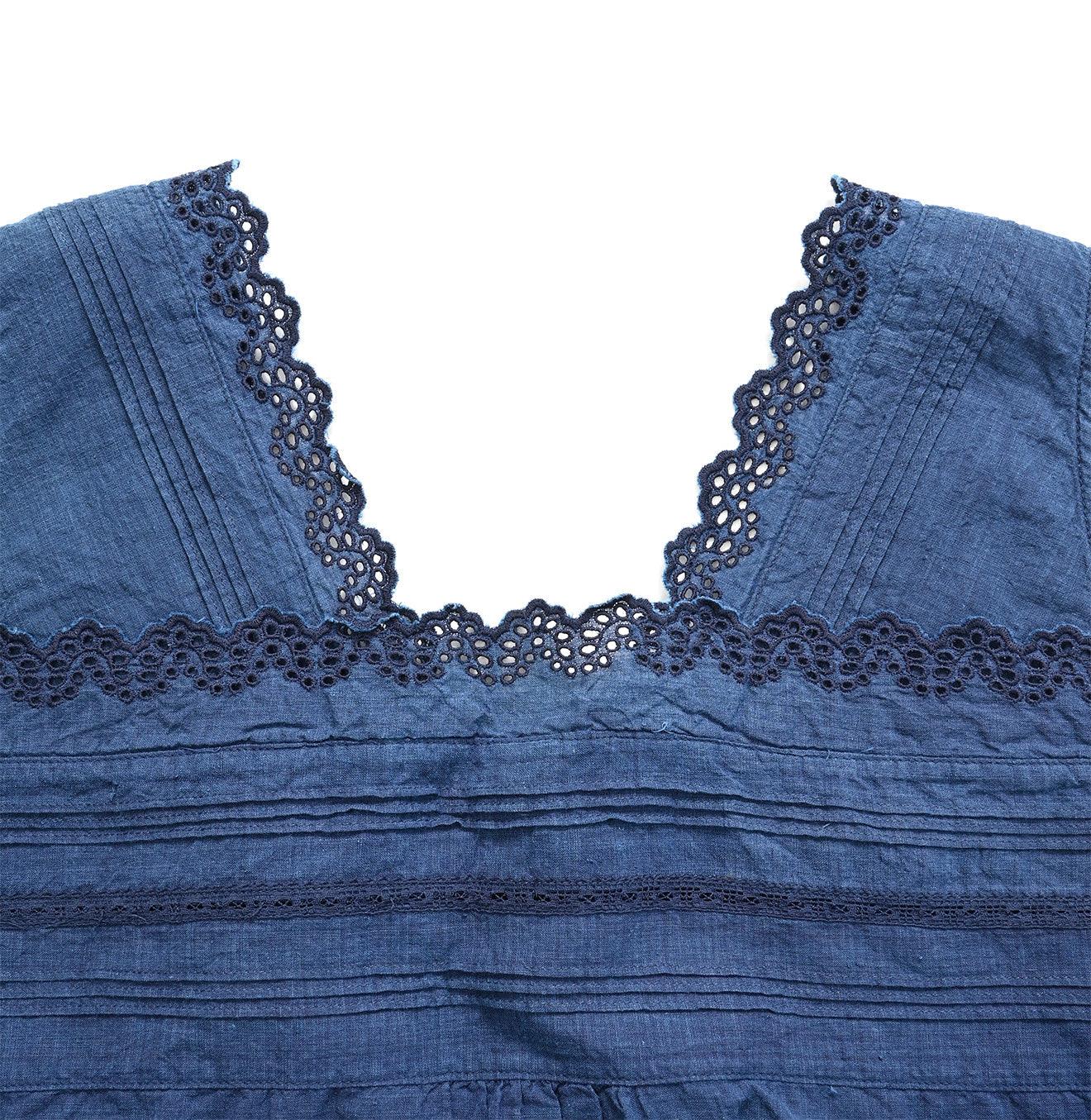 Ai Indigo Khadi Lace de Sleeveless Top