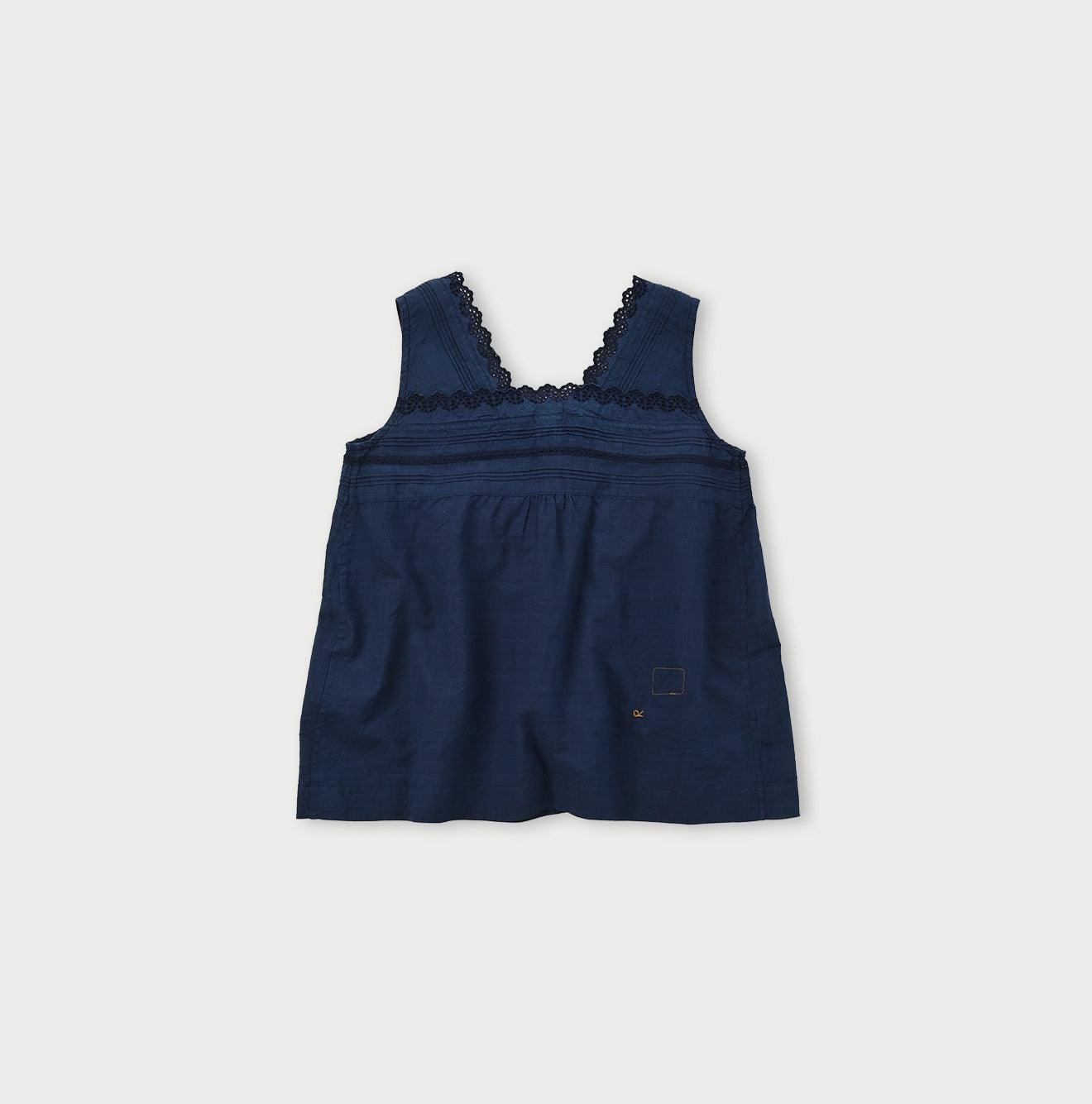 Ai Indigo Khadi Lace de Sleeveless Top