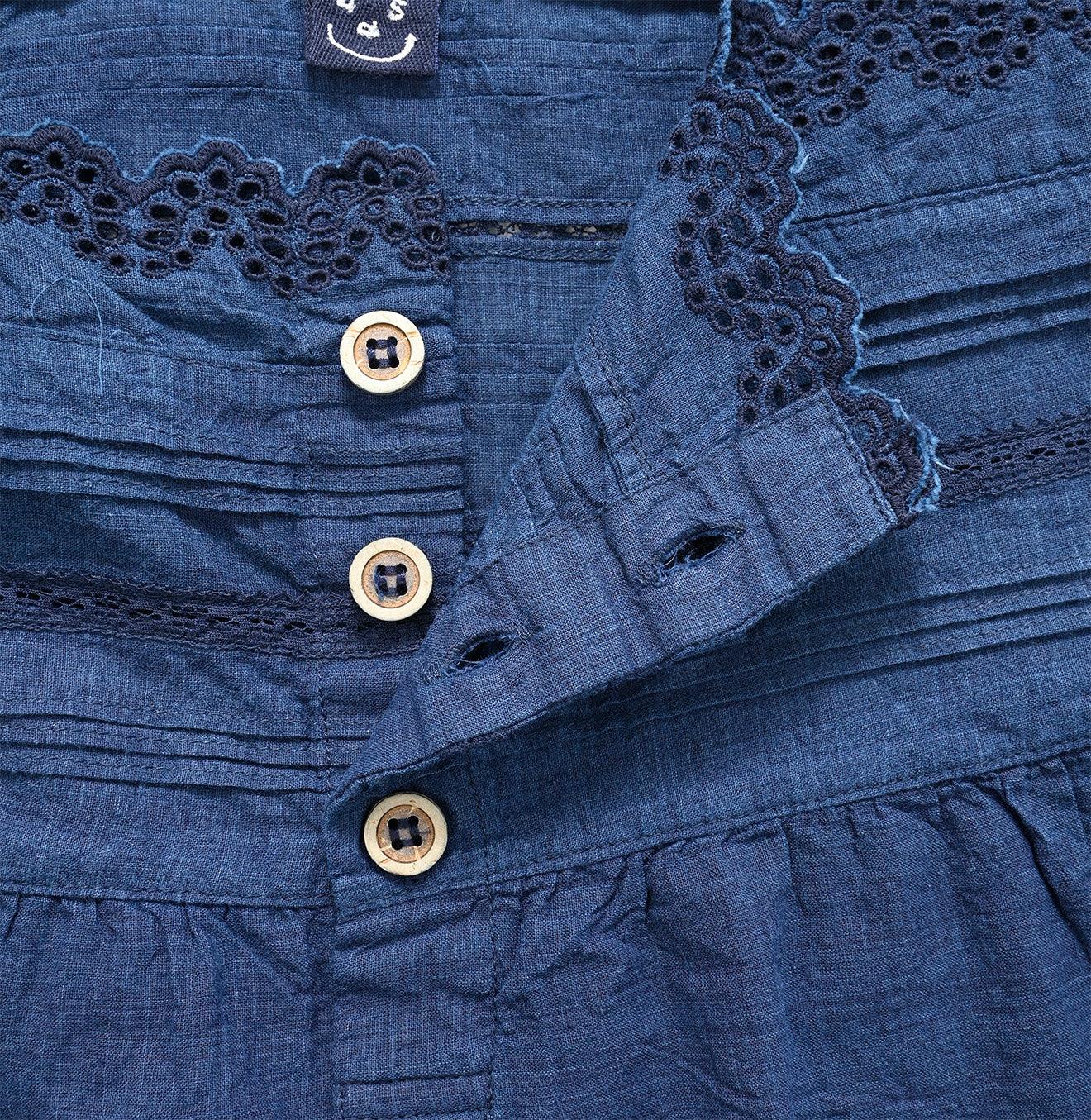 Ai Indigo Khadi Lace de Sleeveless Top