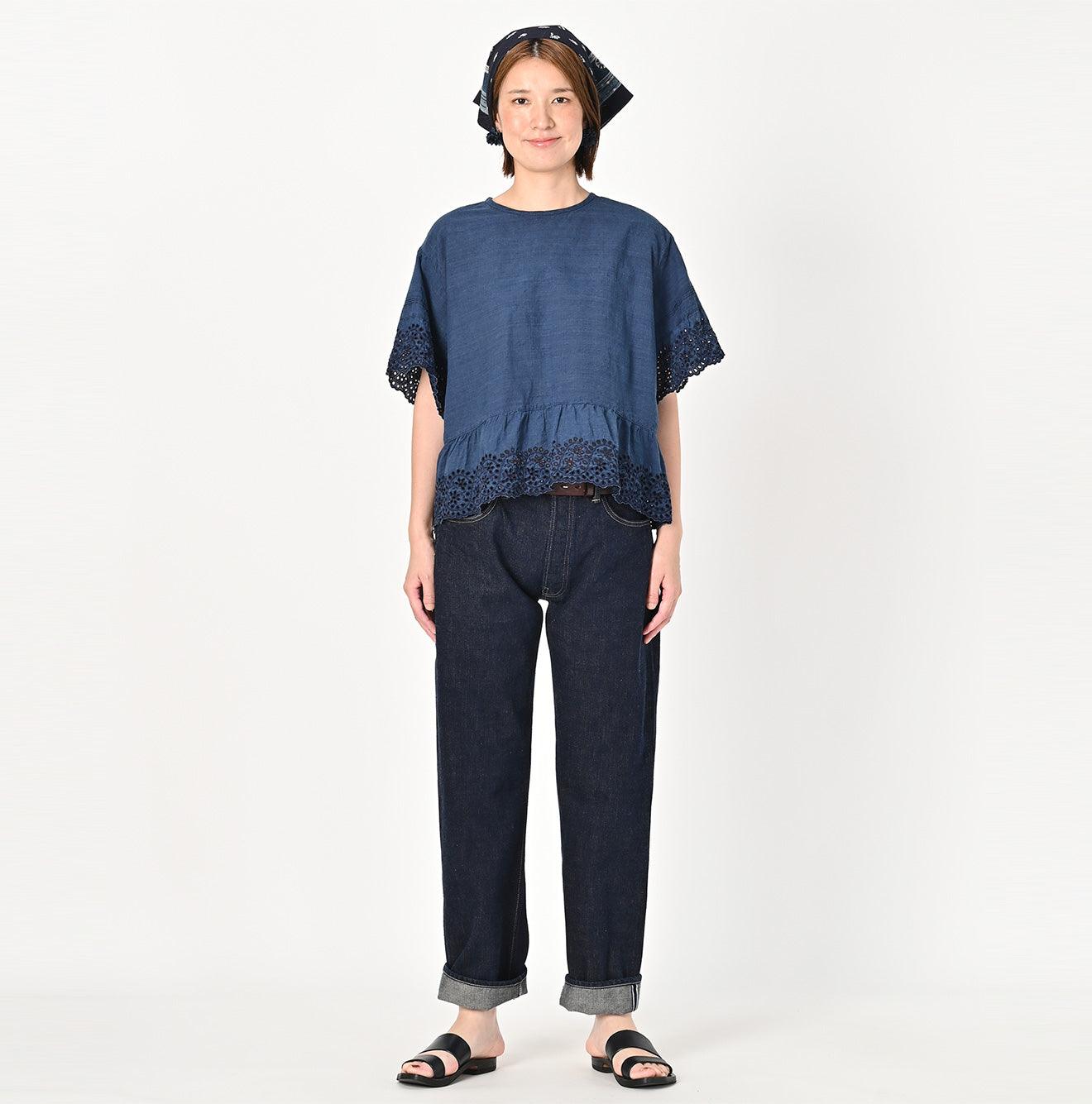 Ai Indigo Khadi Cutowrk de T-shirt