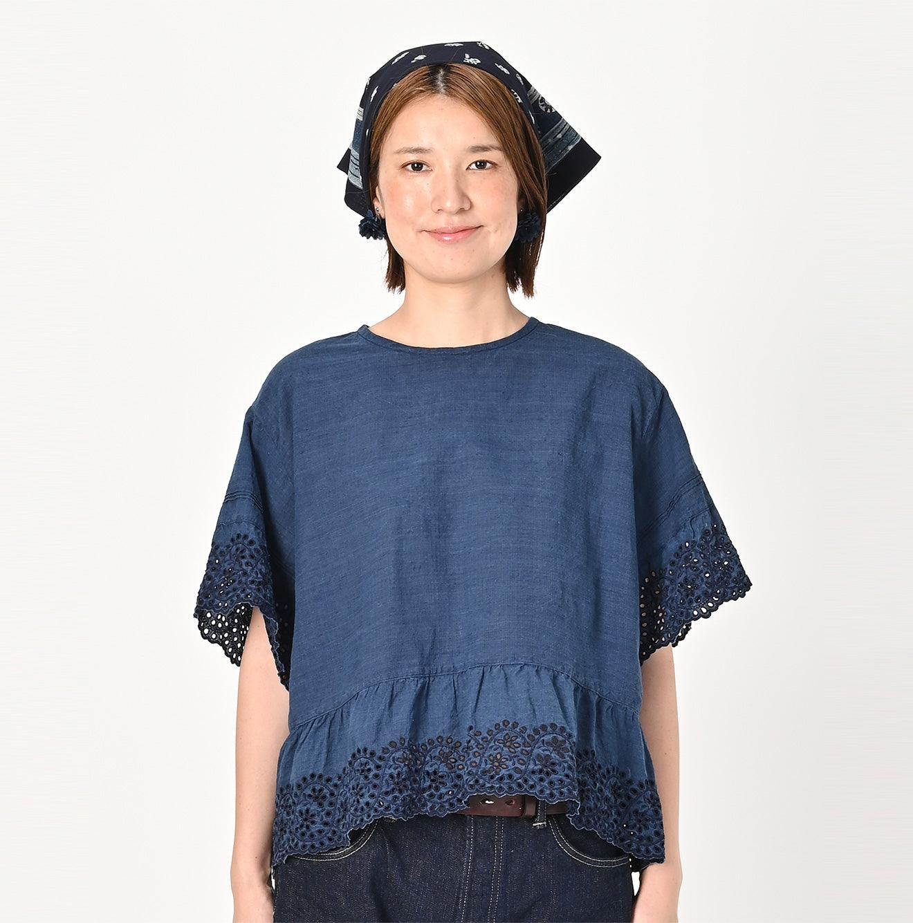 Ai Indigo Khadi Cutowrk de T-shirt