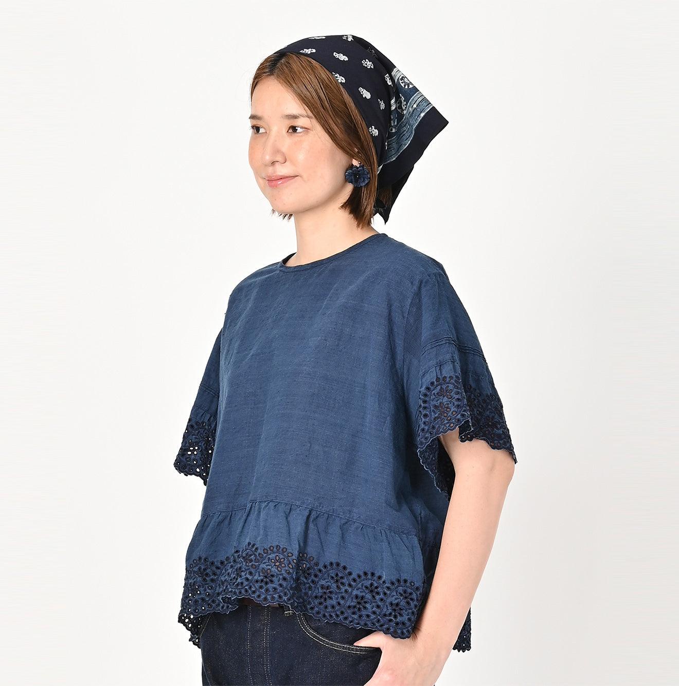 Ai Indigo Khadi Cutowrk de T-shirt