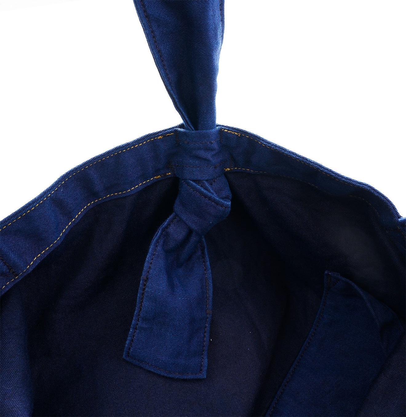 Indigo Okome Satin 45 Star Medium Tote