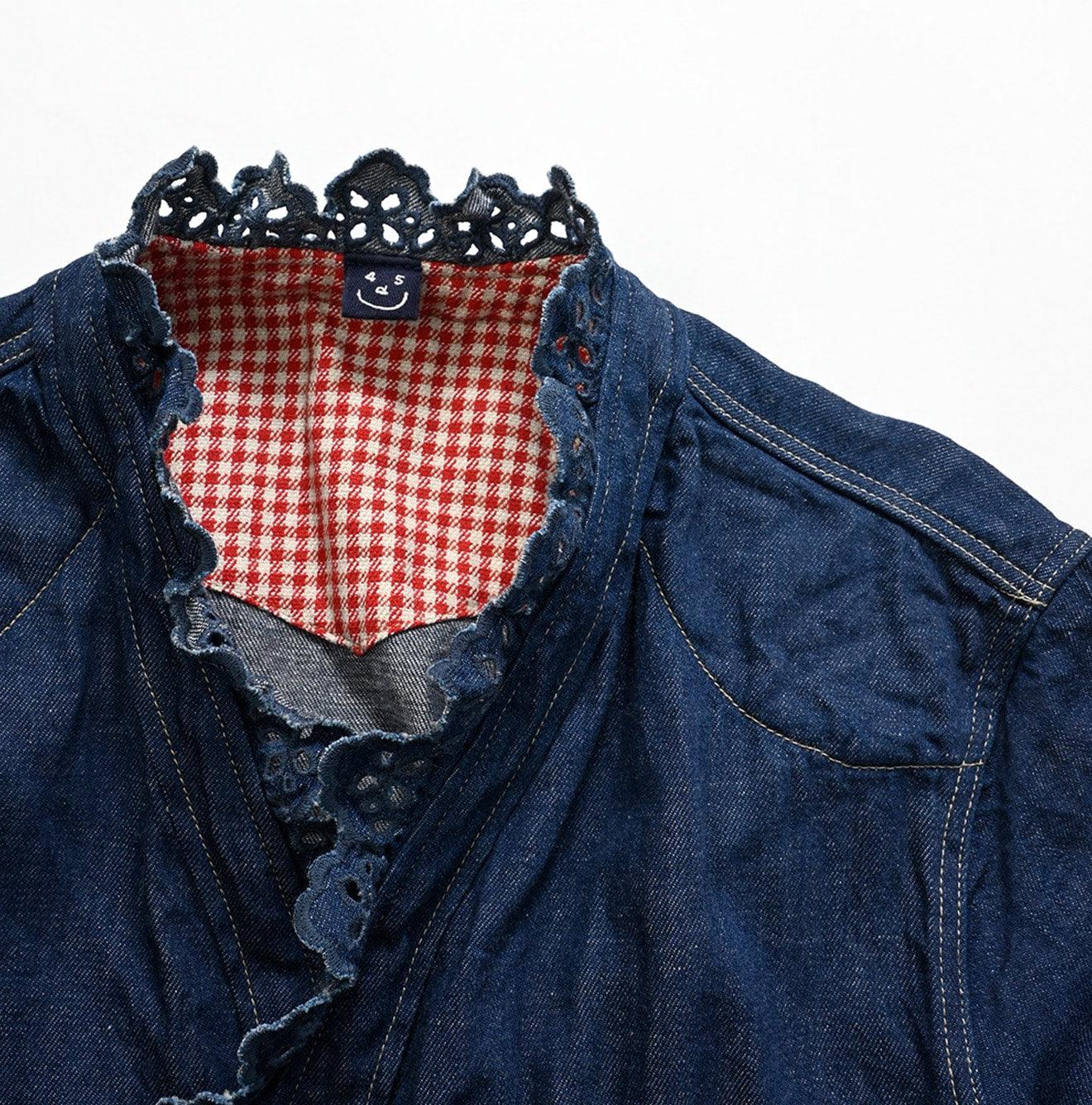 Shirt Denim Cutwork Frilled Dress
