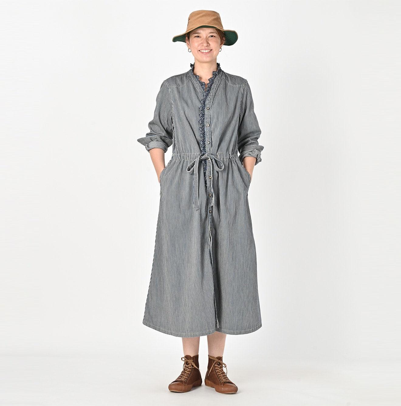 Shirt Denim Cutwork Frilled Dress Distressed