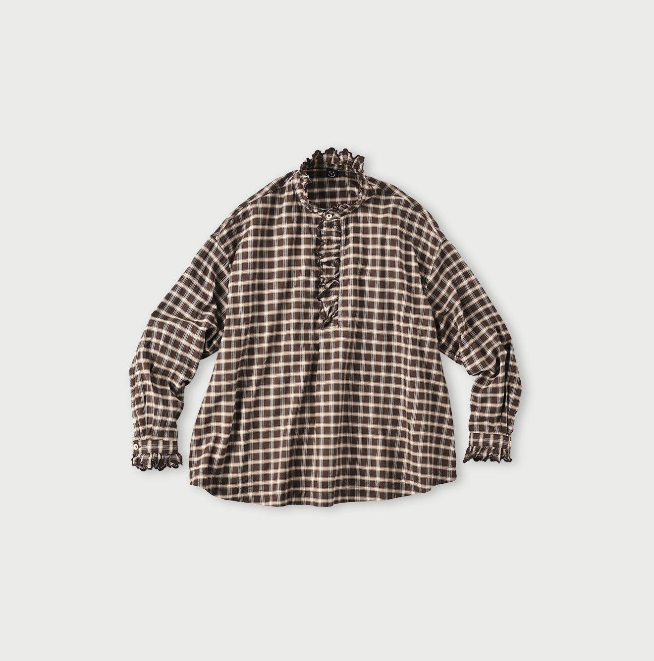 Light Oxford Cutworkd Pullover Shirt
