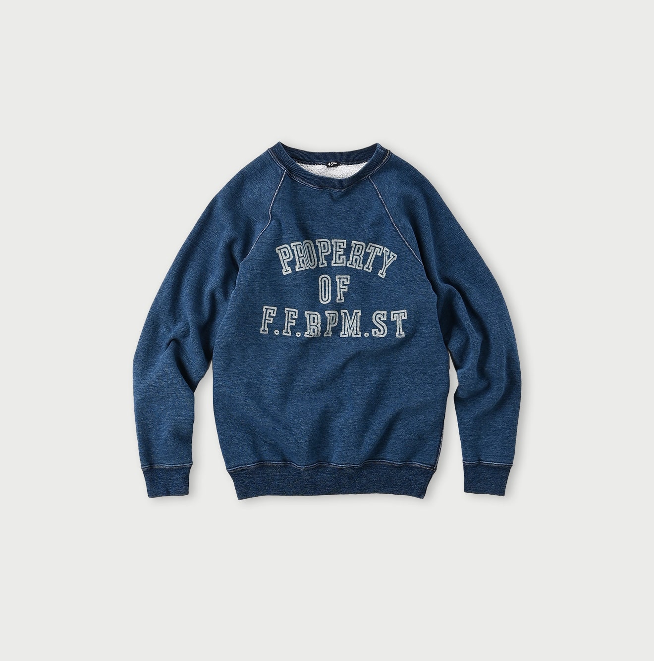 45rpm 45 AI INDIGO スウェット　トレーナー Indigo Cotton Fleece 908 Sweat Top | 45R Official Online Store