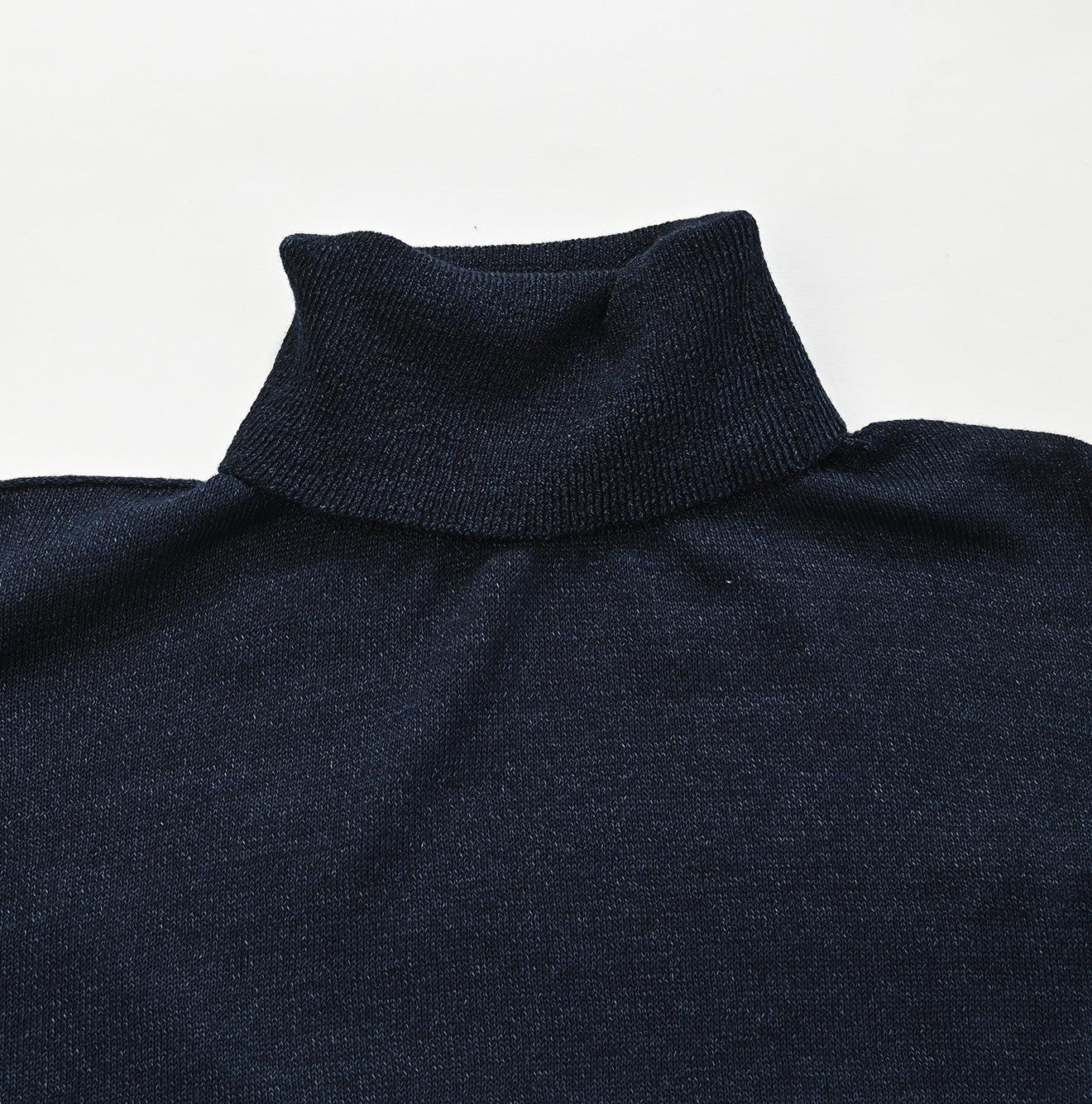 Indigo Super Gauze Wholegarment 908 Turtleneck