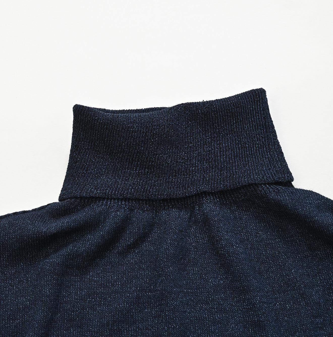 Indigo Super Gauze Wholegarment 908 Turtleneck