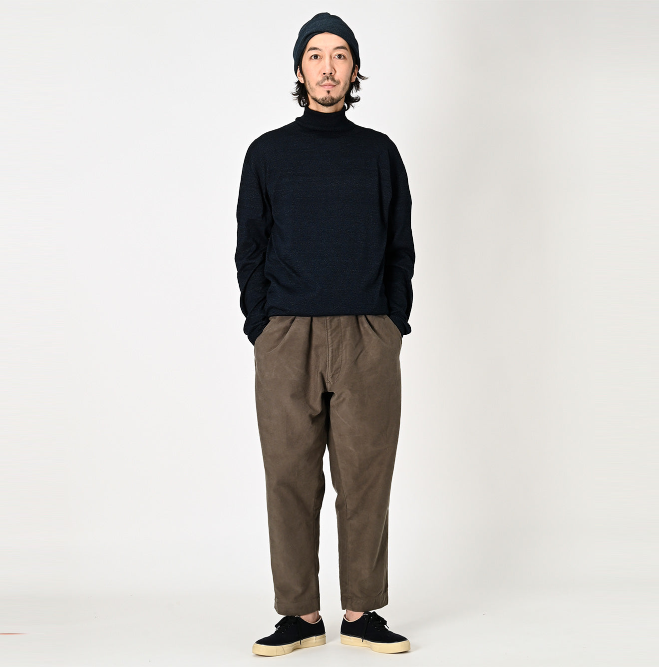Indigo Super Gauze Wholegarment 908 Turtleneck