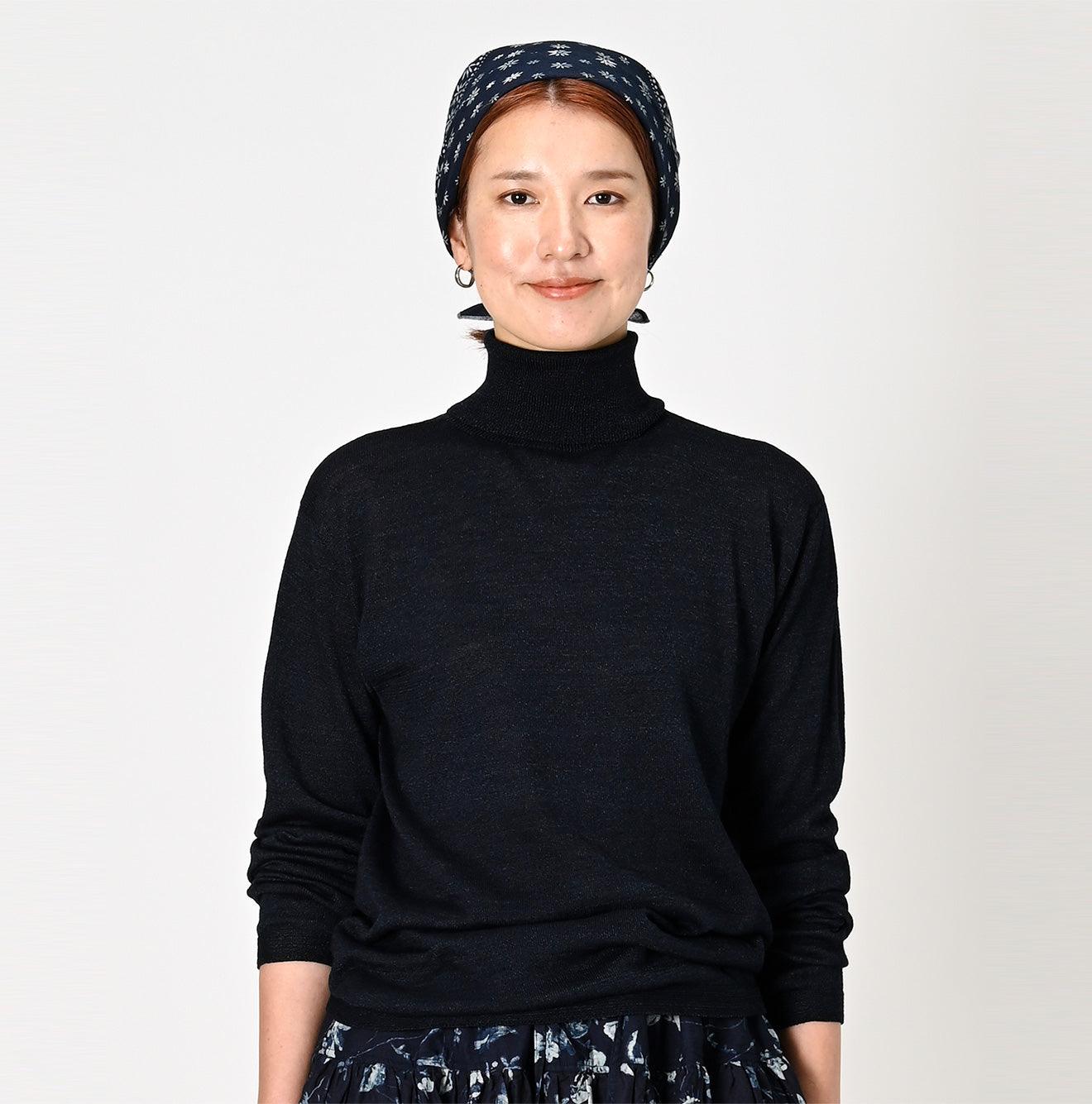 Indigo Super Gauze Wholegarment 908 Turtleneck