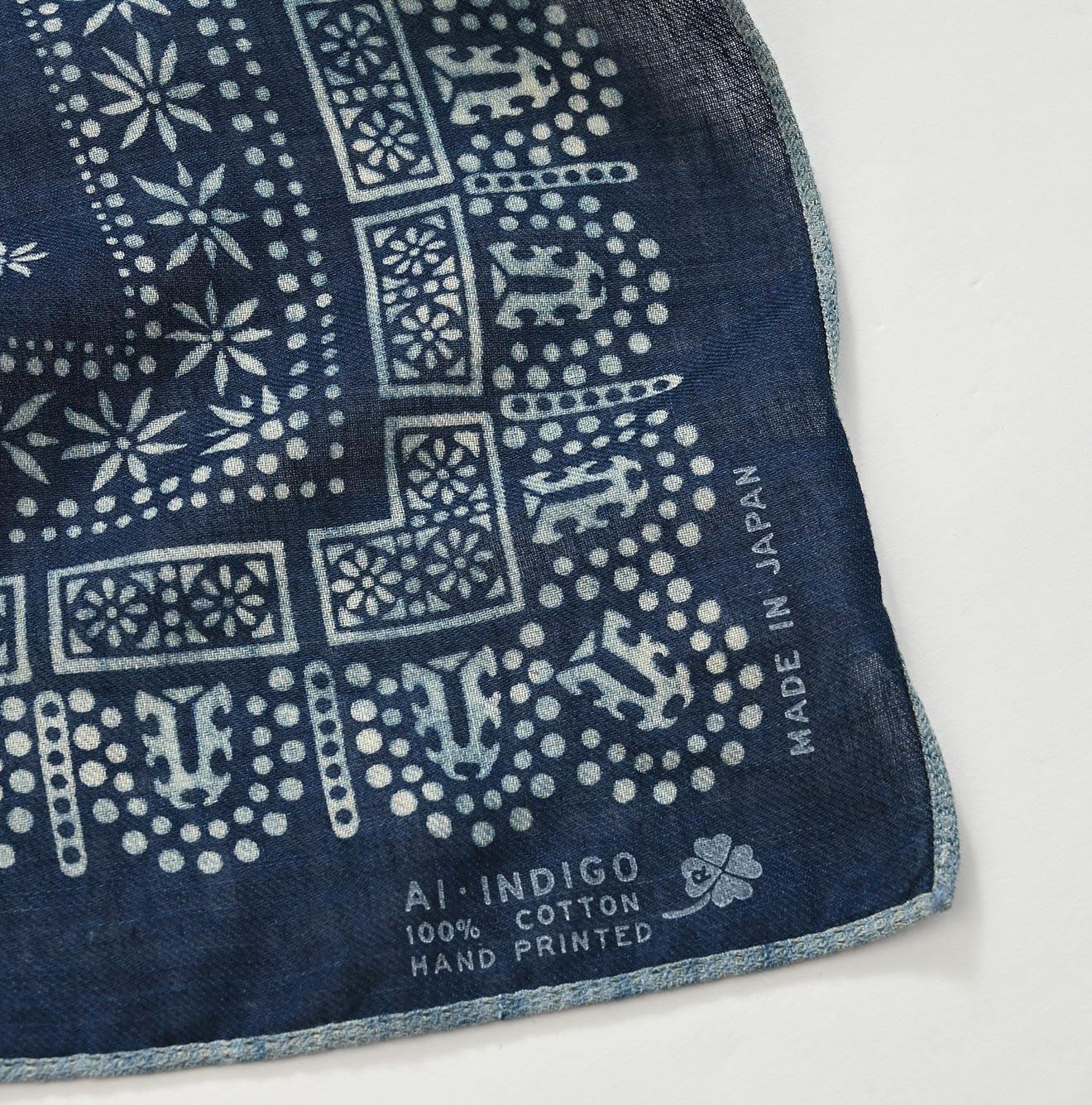 Indigo Supima Organic Twill Square Lace Bandana