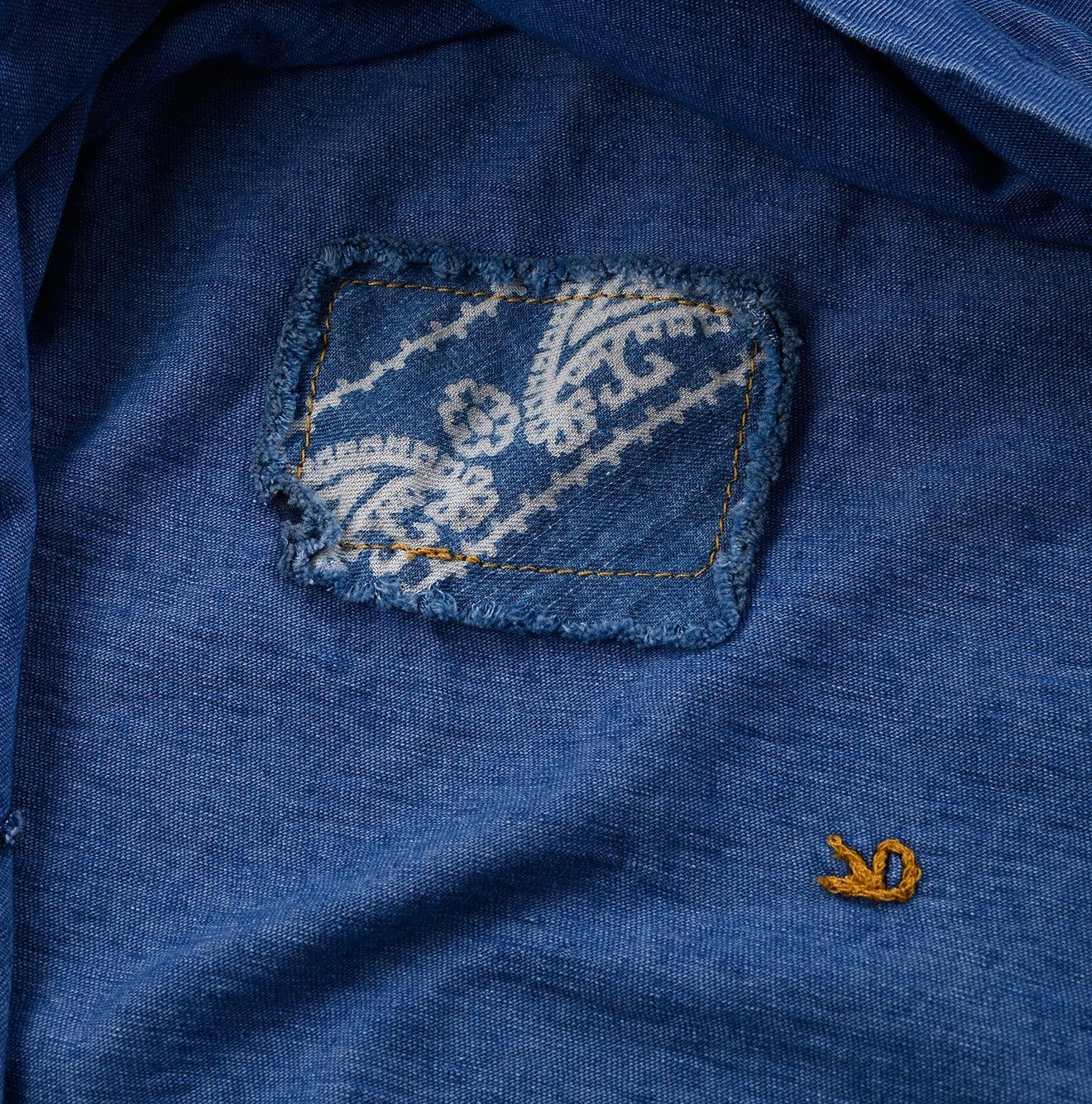 Futatabi Indigo Tenjiku 908 Bandana-mended Ocean T-shirt