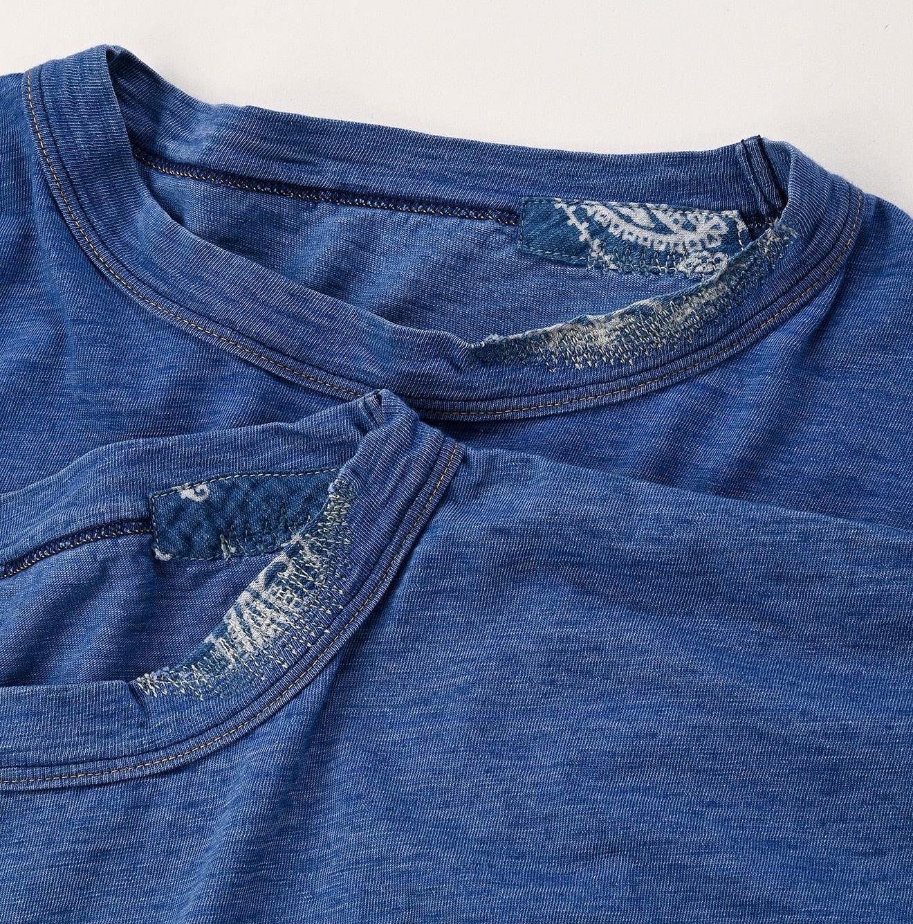 Futatabi Indigo Tenjiku 908 Bandana-mended Ocean T-shirt