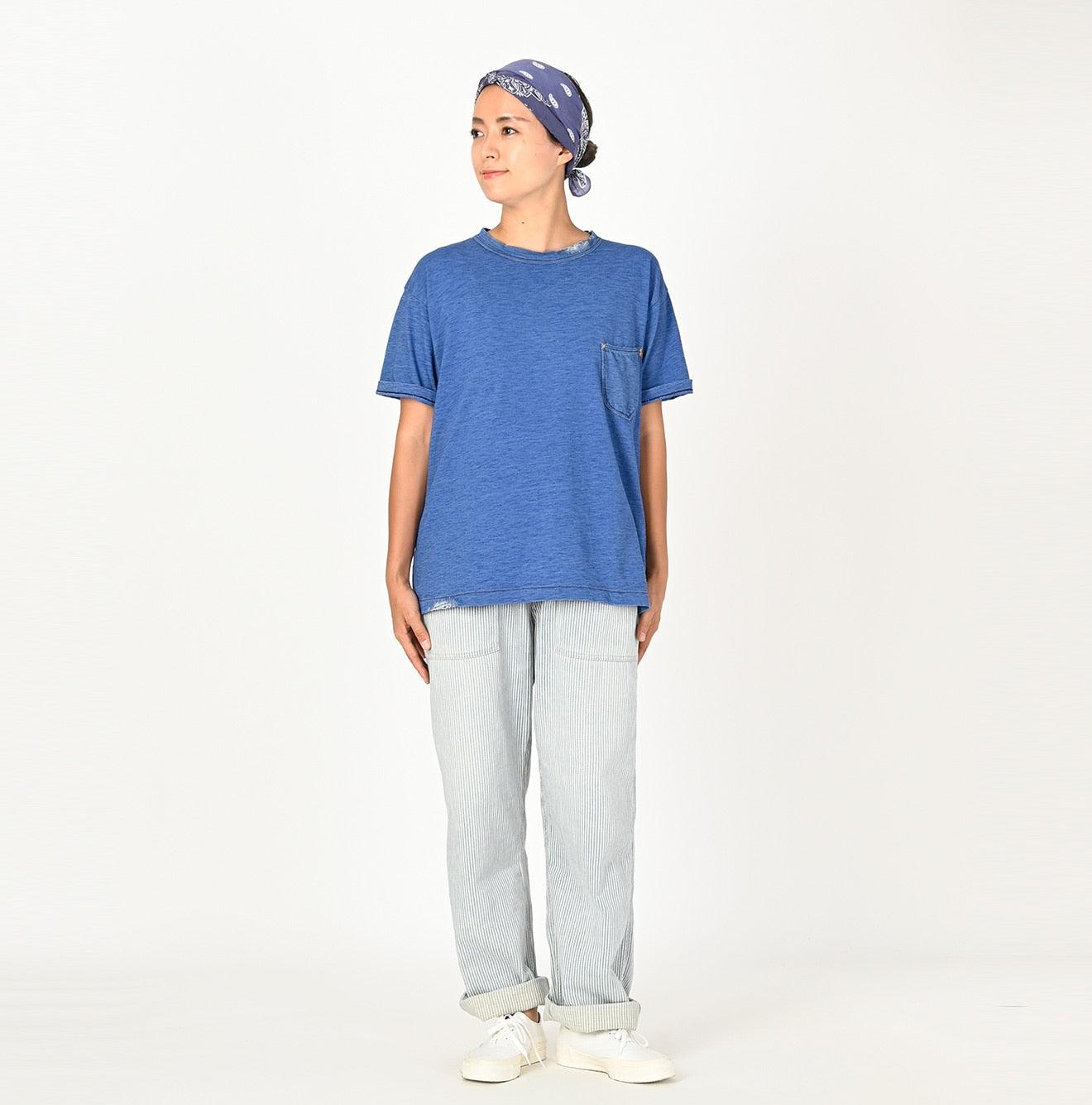 Futatabi Indigo Tenjiku 908 Bandana-mended Ocean T-shirt