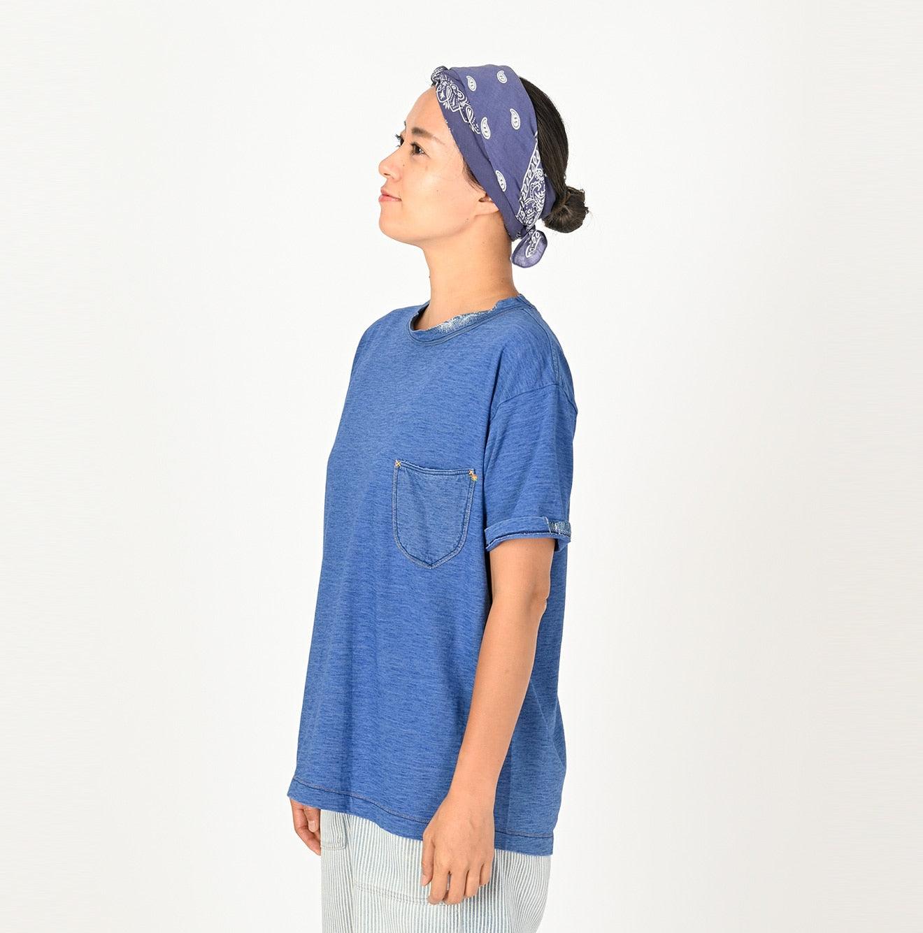 Futatabi Indigo Tenjiku 908 Bandana-mended Ocean T-shirt