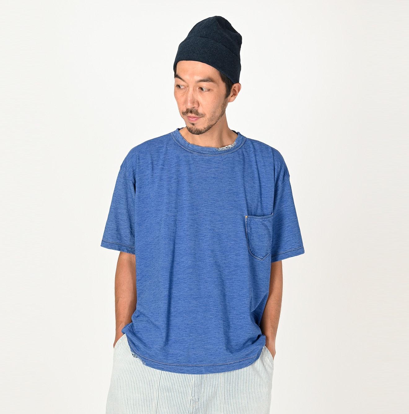 Futatabi Indigo Tenjiku 908 Bandana-mended Ocean T-shirt
