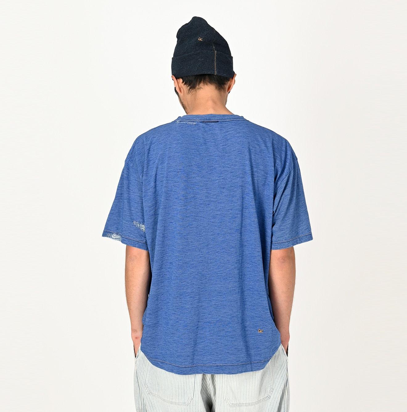 Futatabi Indigo Tenjiku 908 Bandana-mended Ocean T-shirt