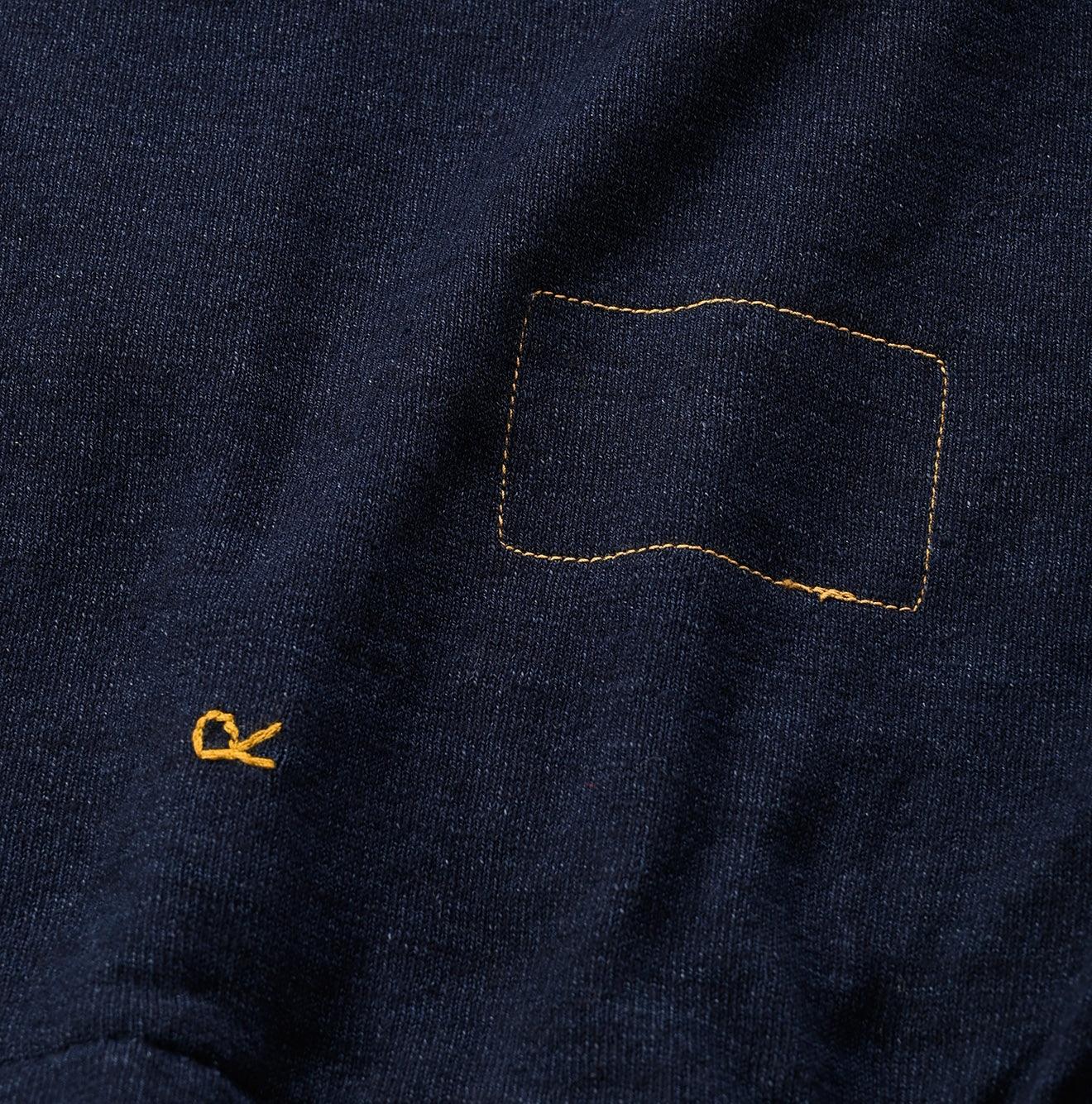 Futatabi Indigo Daily Knit-sewn Ocean Lace T-shirt
