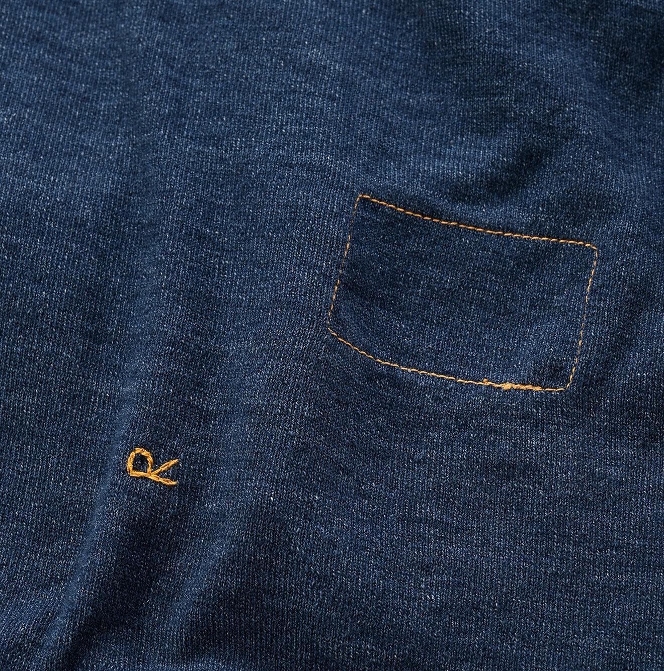 Futatabi Indigo Daily Knit-sewn Ocean Lace T-shirt