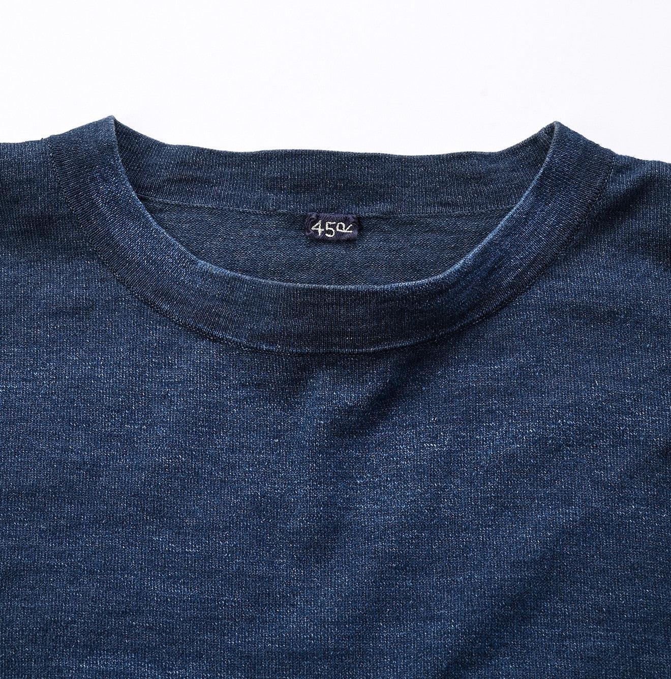 Futatabi Indigo Daily Knit-sewn Ocean Lace T-shirt