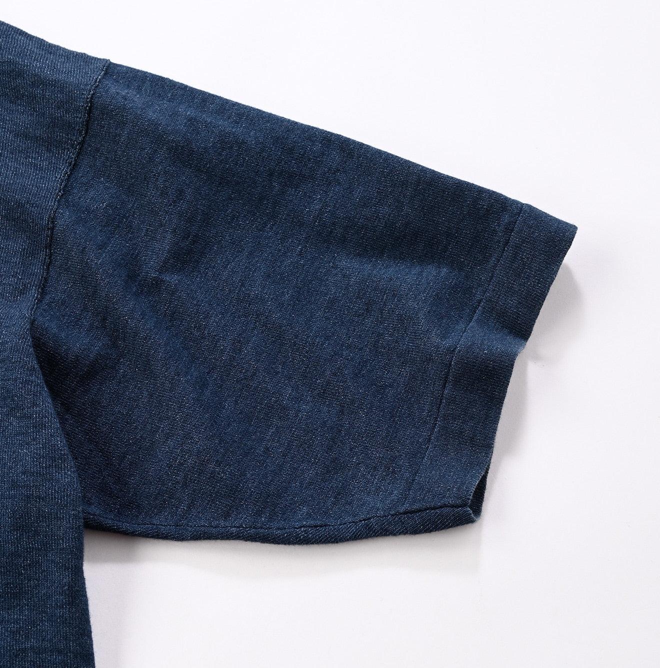 Futatabi Indigo Daily Knit-sewn Ocean Lace T-shirt