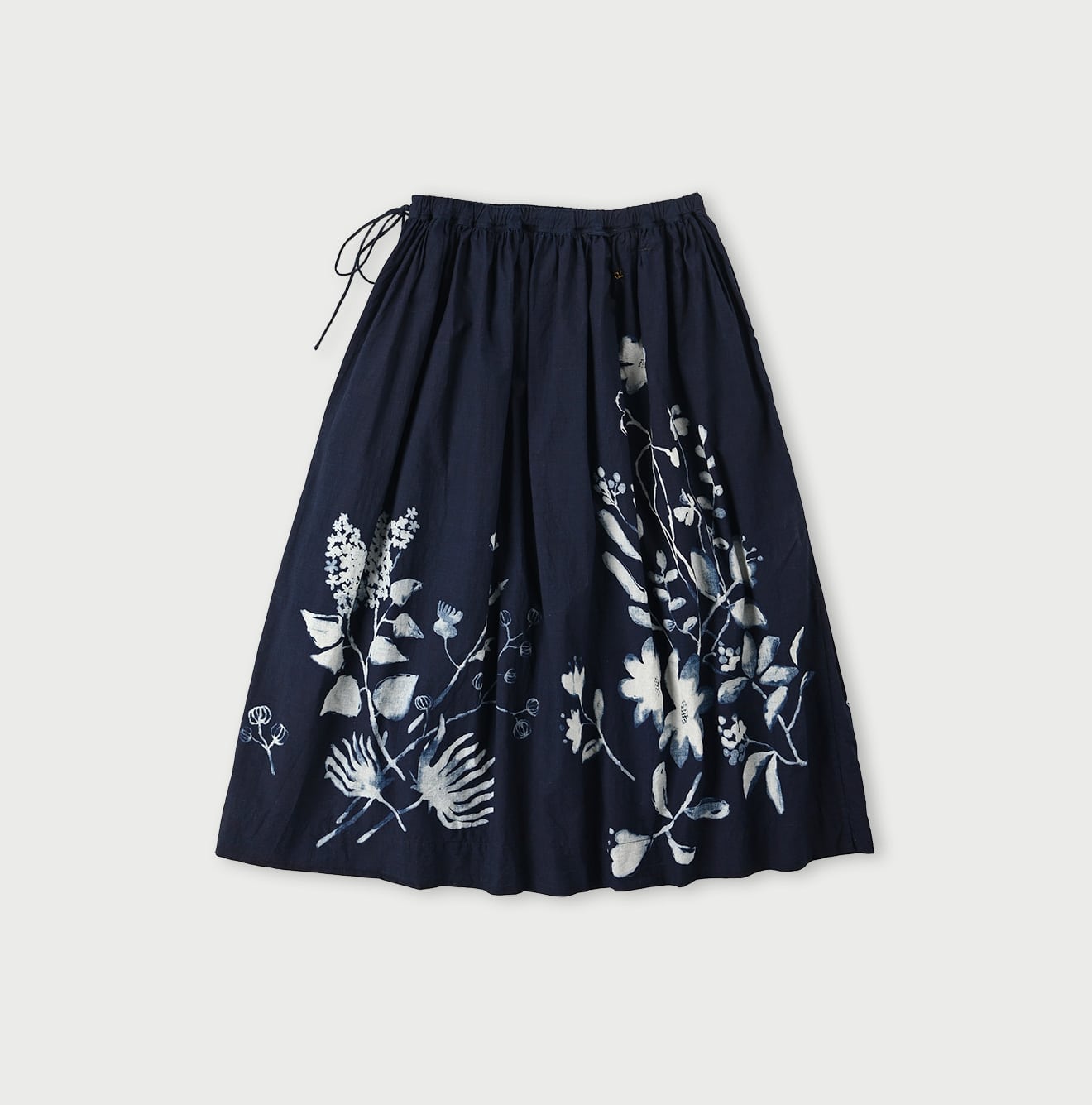 Indigo Sumie Flower Easy Gather Skirt