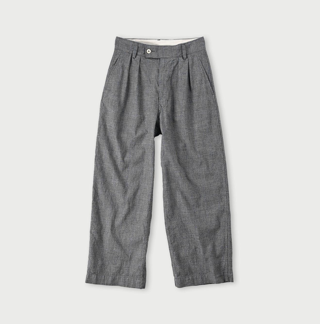 Indigo Yorimoku Cotton Tweed Charlotte Baggy Pants (Size 5) – 45R