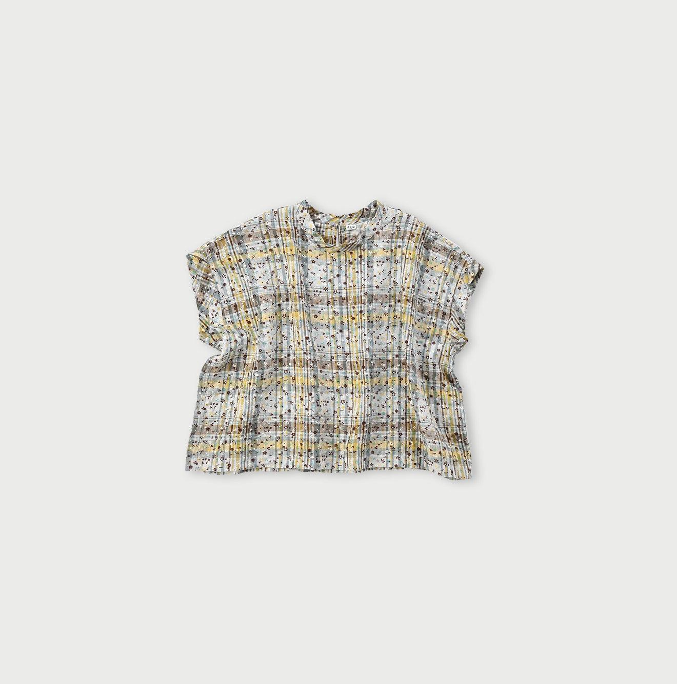 Linen Madras Flower M-shirt