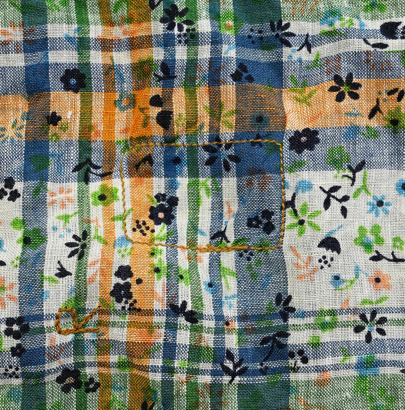 Linen Madras Flower M-shirt