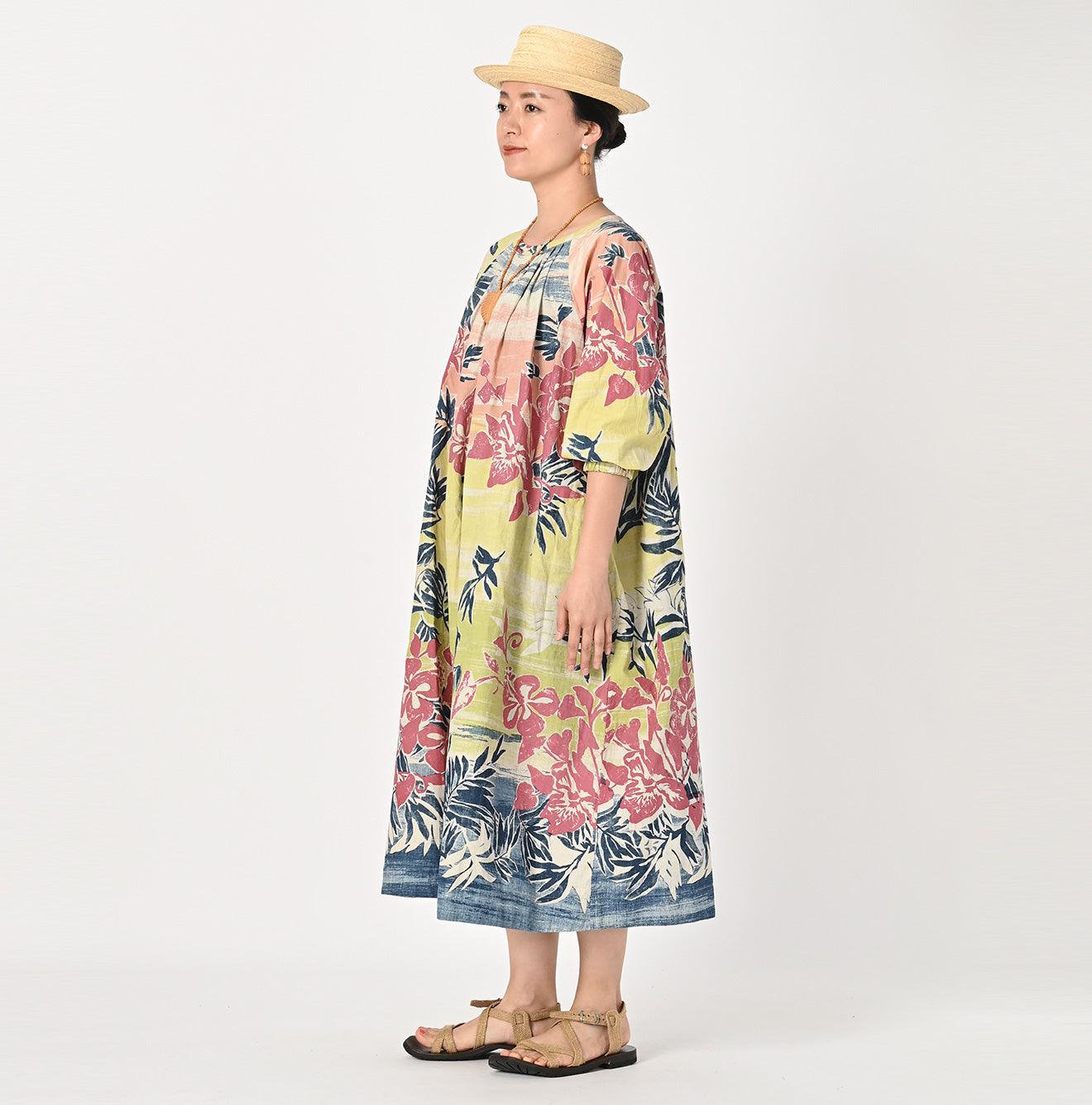 Indigo Anuenue Tuck Dress