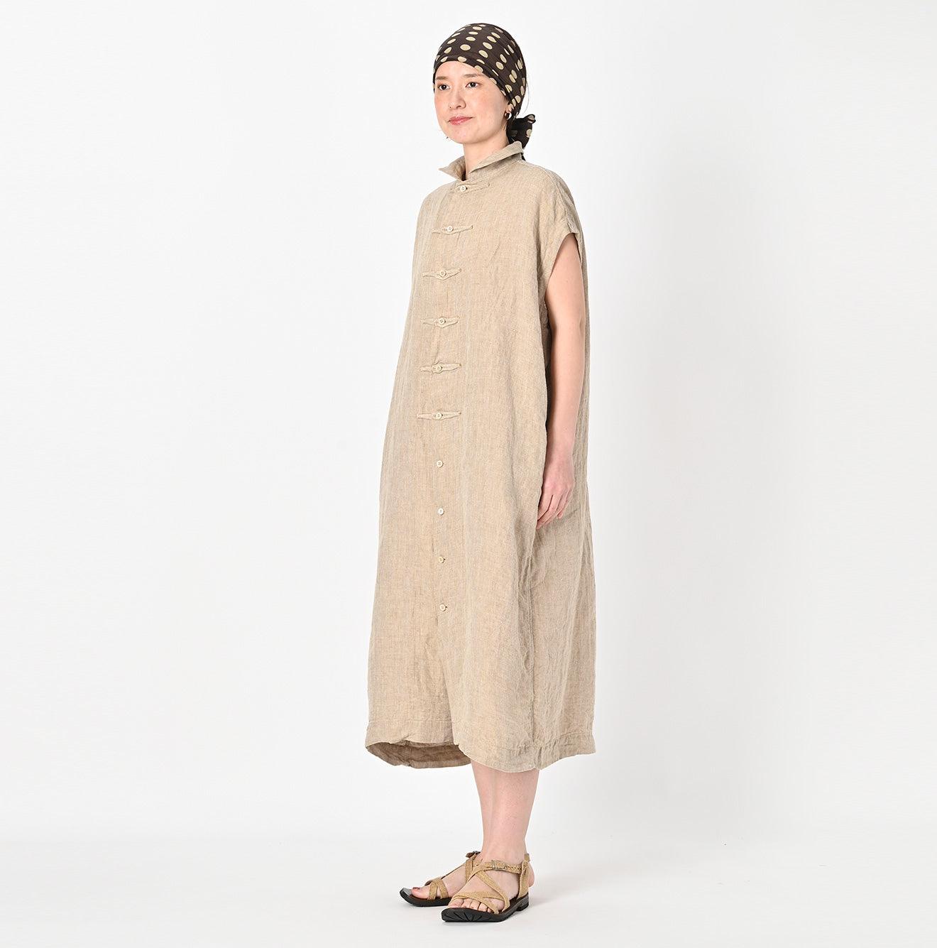 Indian Linen Herringbone 8 Knots Dress