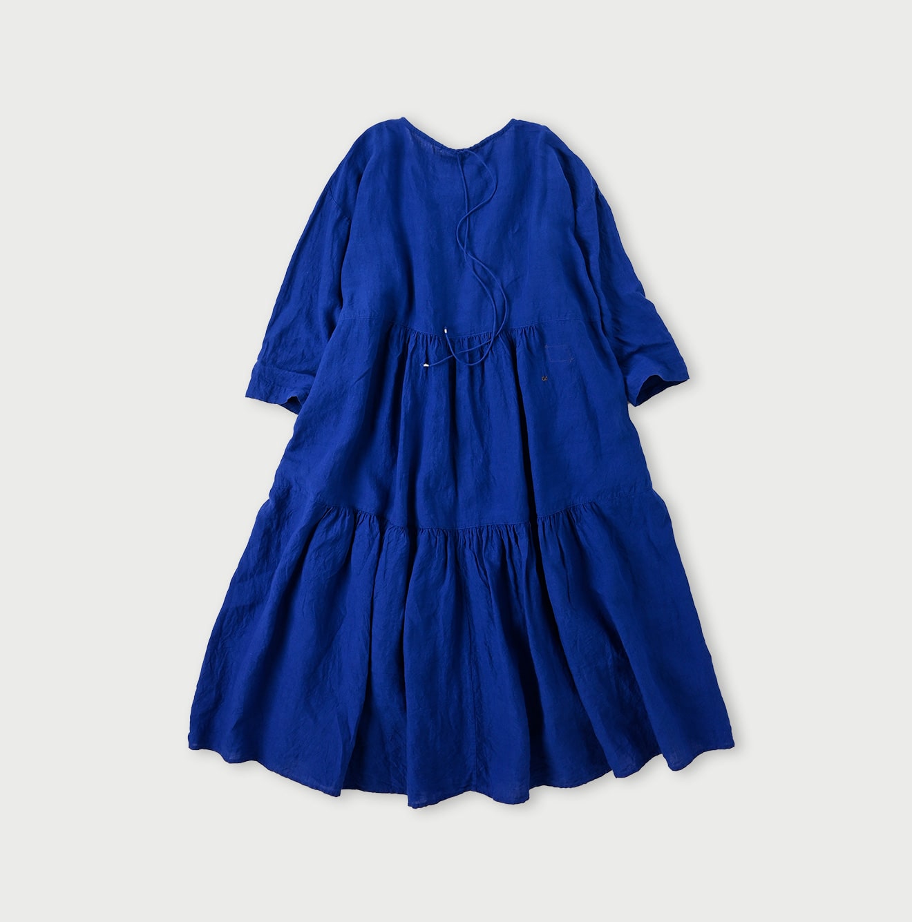 45R Linen Chambray Tiered Dress