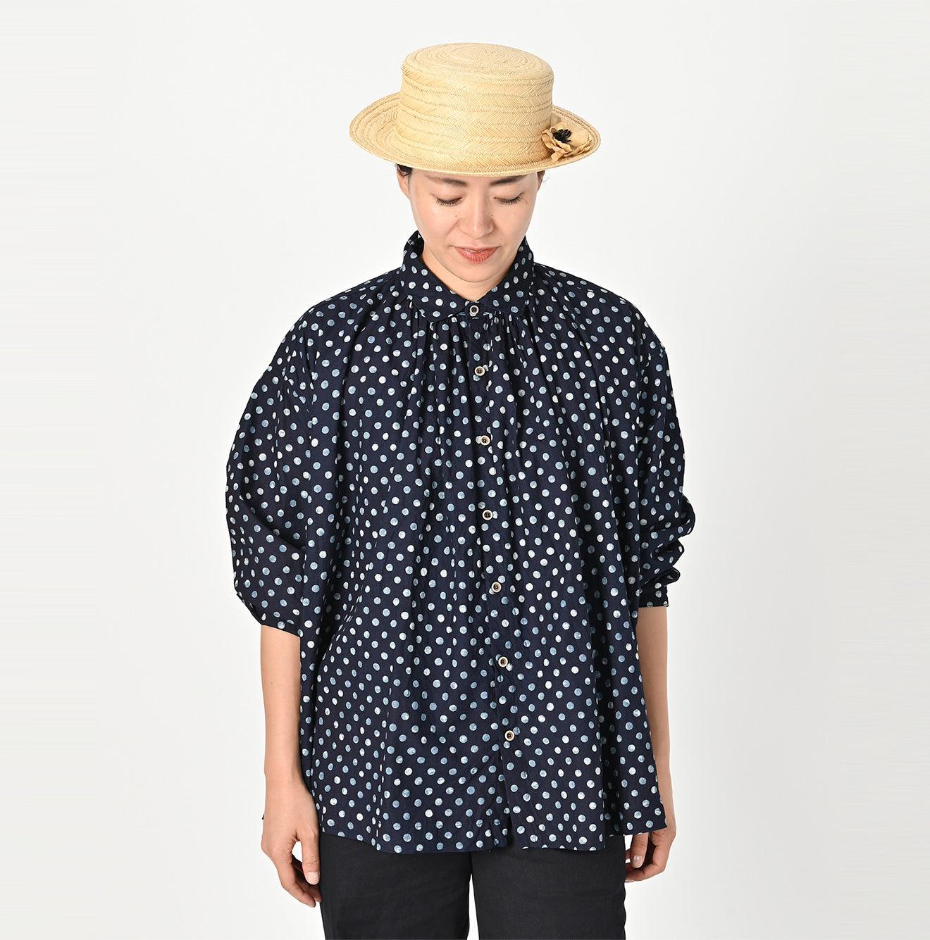 Indigo Dots Kushukushu Blouse