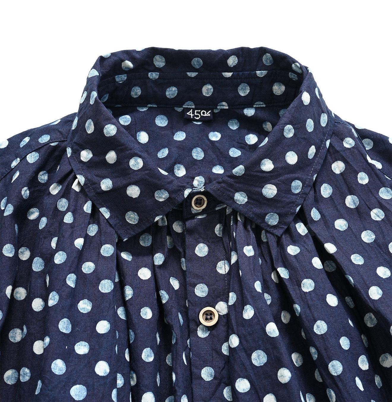 Indigo Dots Kushukushu Blouse
