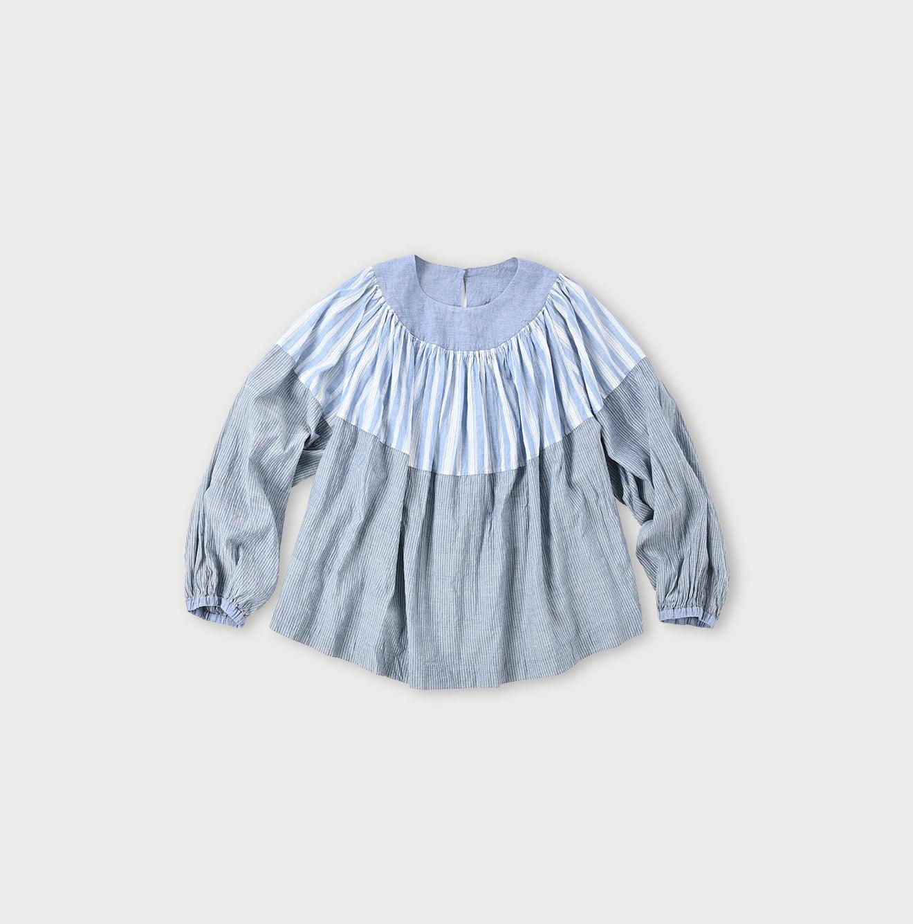 Tsuyukaze Khadi Mix Tuck Gathered Blouse