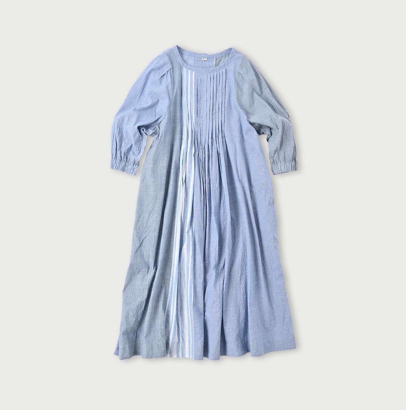 Tsuyukaze Khadi Mix Tuck Dress