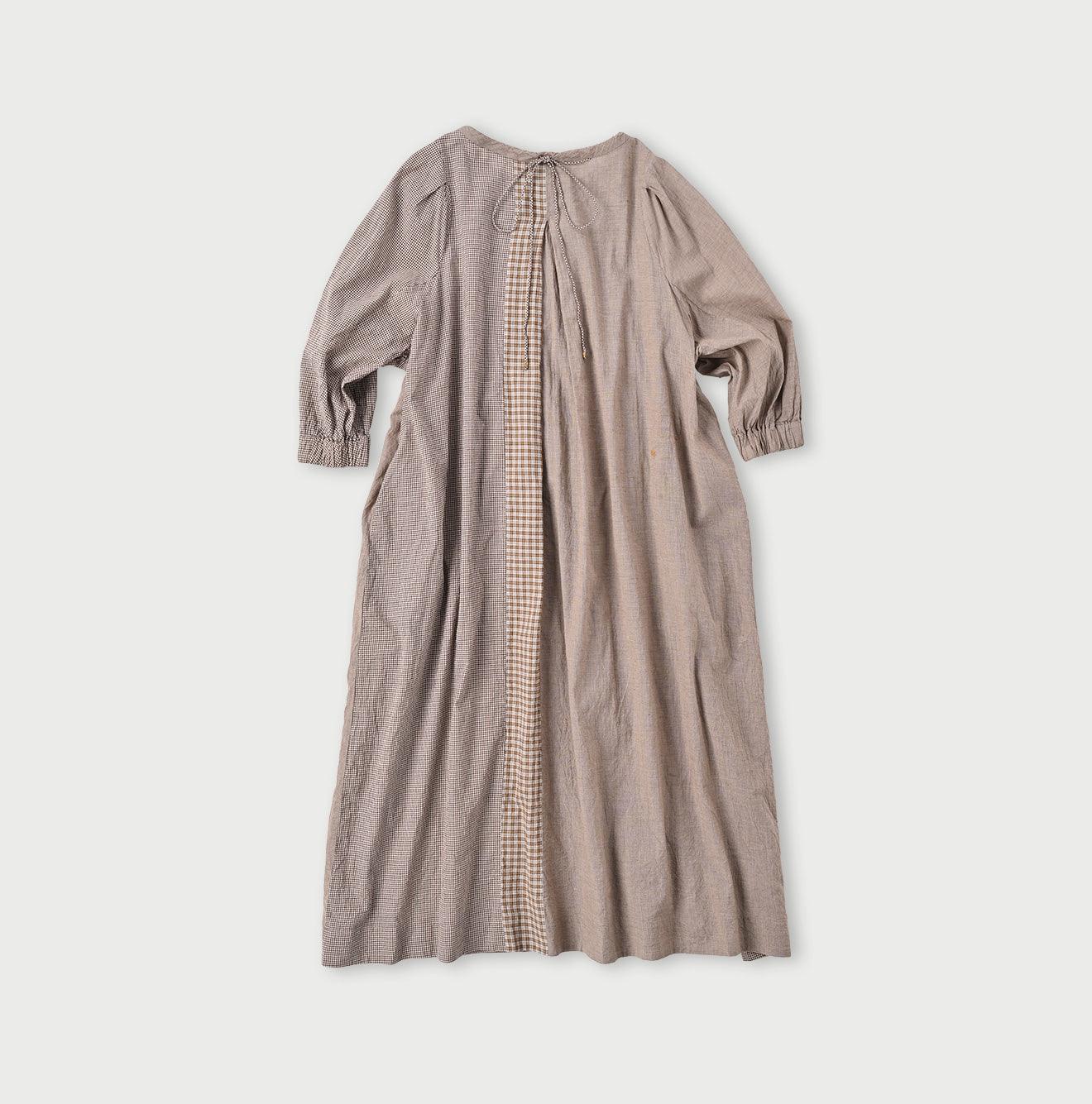 Tsuyukaze Khadi Mix Tuck Dress